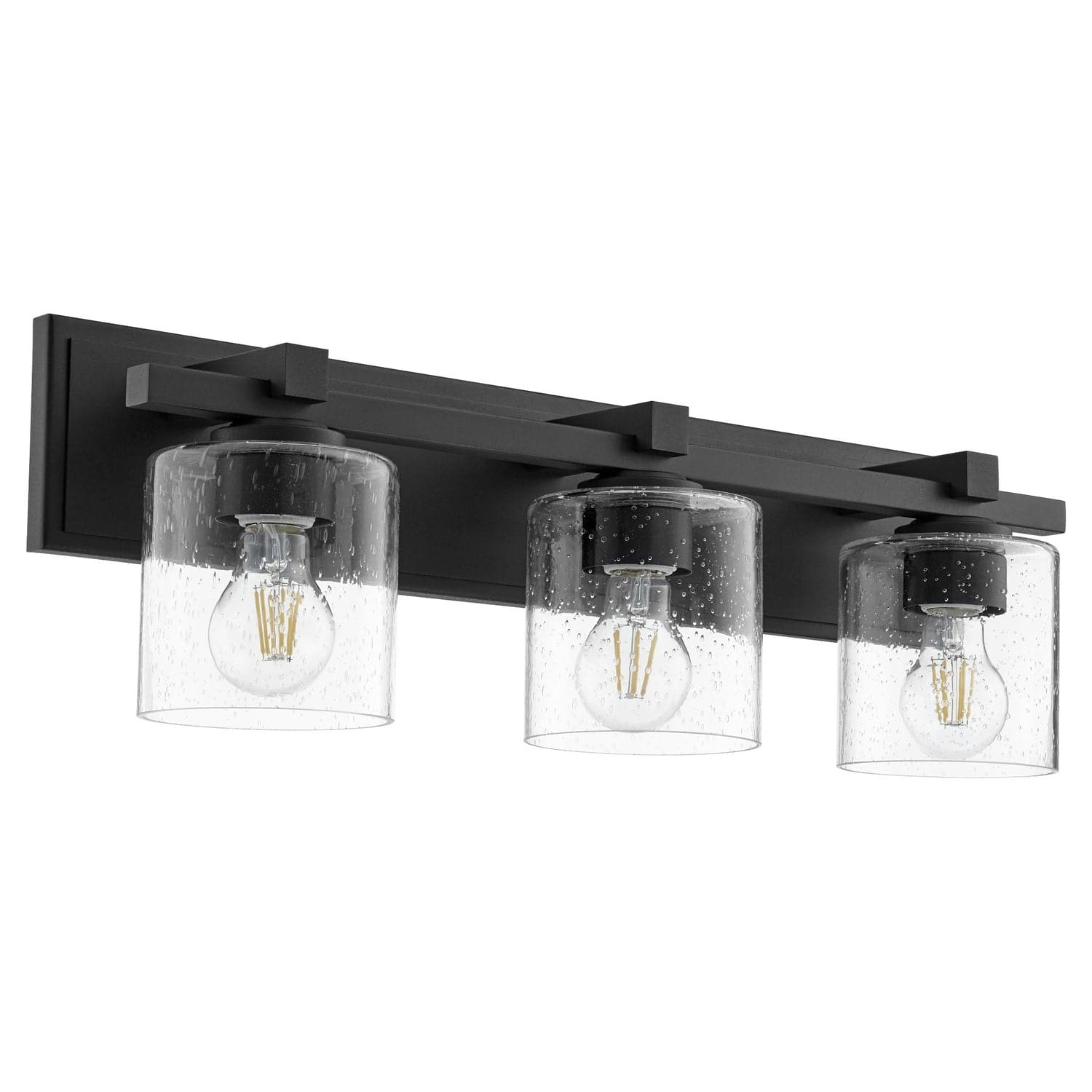 Quorum - 5369-3-269 - Three Light Vanity - 5369 Vanities - Textured Black w/ Clear/Seeded