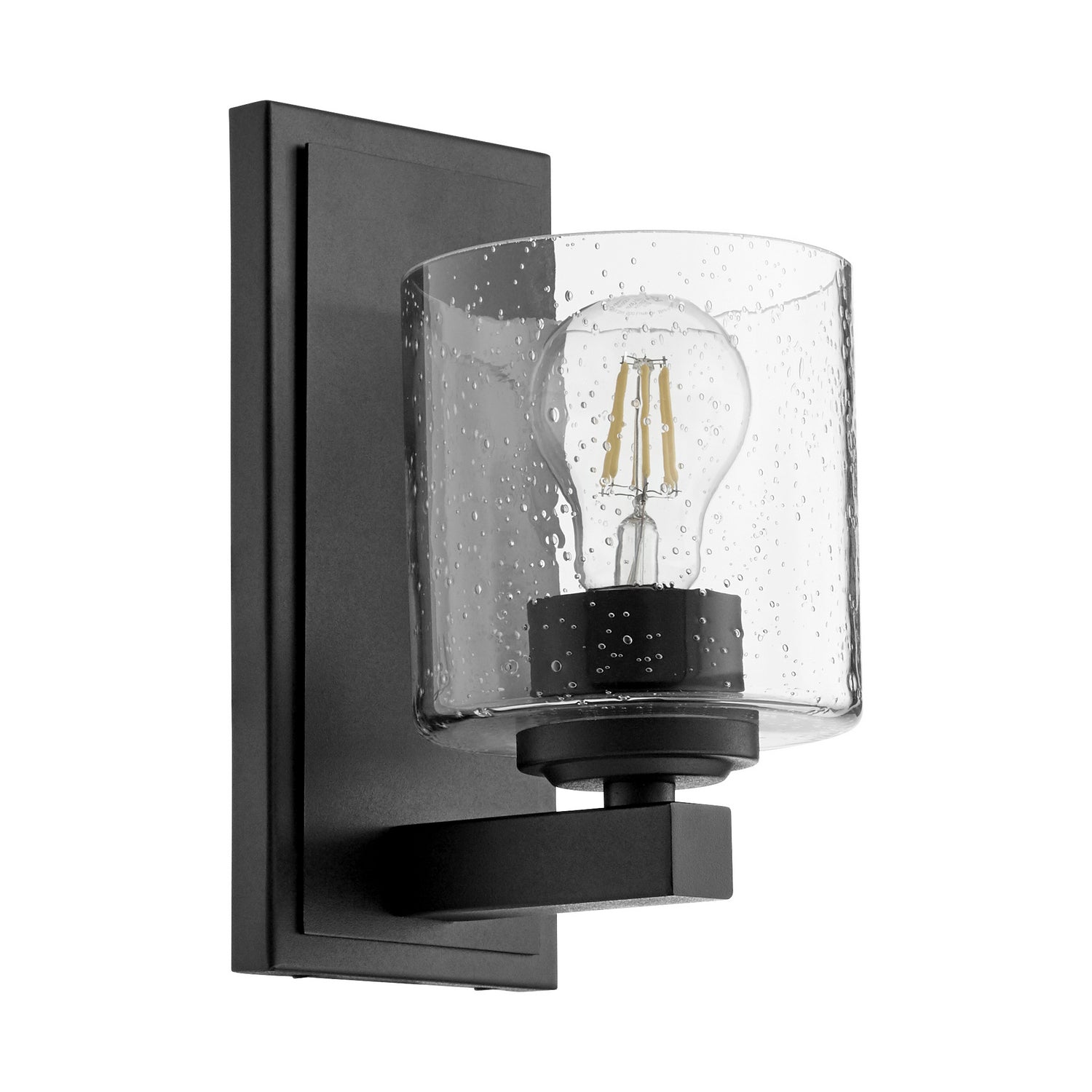 Quorum - 5669-1-269 - One Light Wall Mount - 5669 Cylinder Lighting Series - Textured Black w/ Clear/Seeded