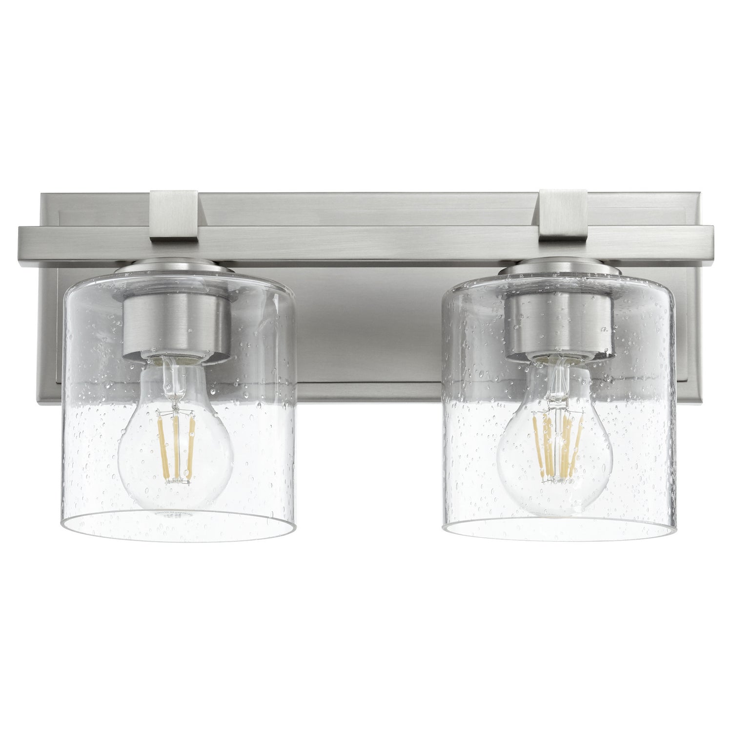 Quorum - 5669-2-265 - Two Light Wall Mount - 5669 Cylinder Lighting Series - Satin Nickel w/ Clear/Seeded