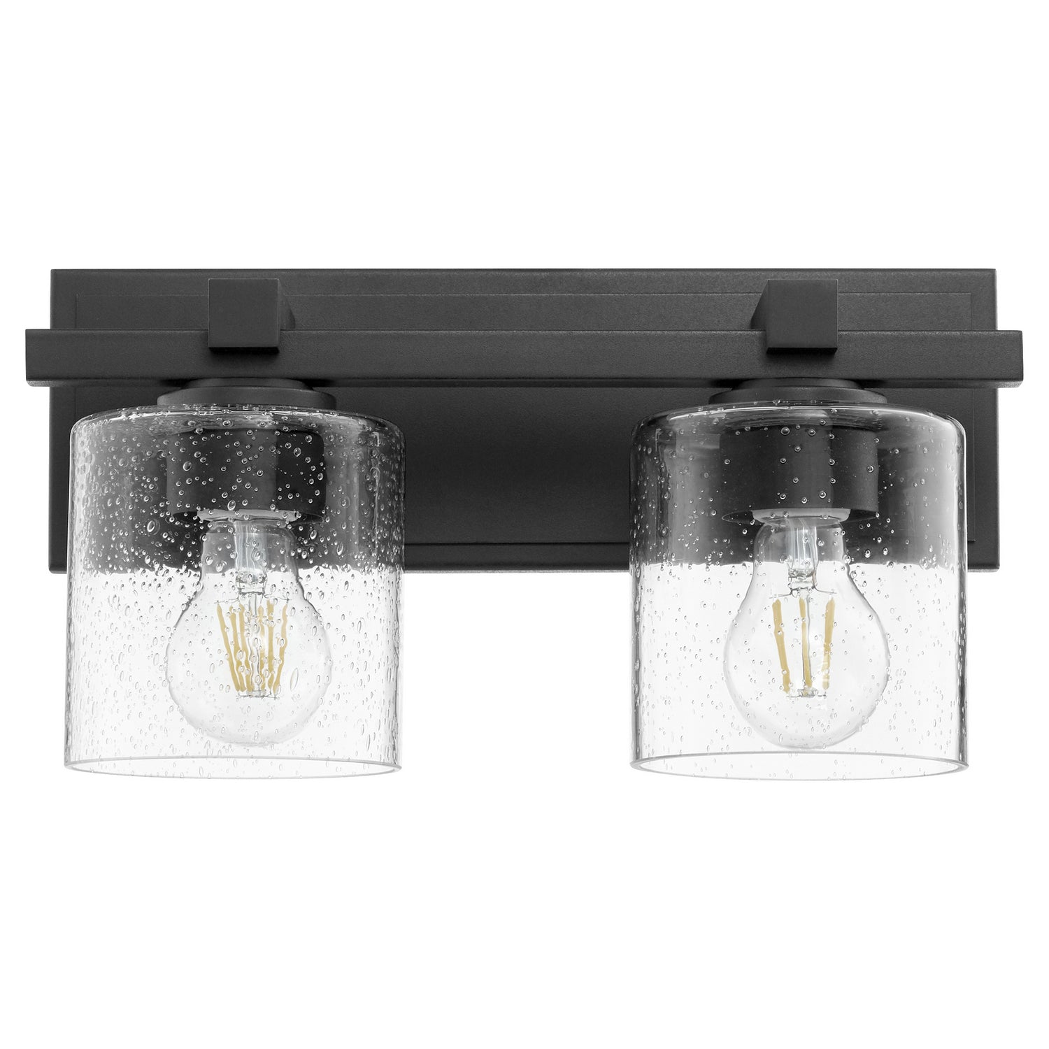 Quorum - 5669-2-269 - Two Light Wall Mount - 5669 Cylinder Lighting Series - Textured Black w/ Clear/Seeded