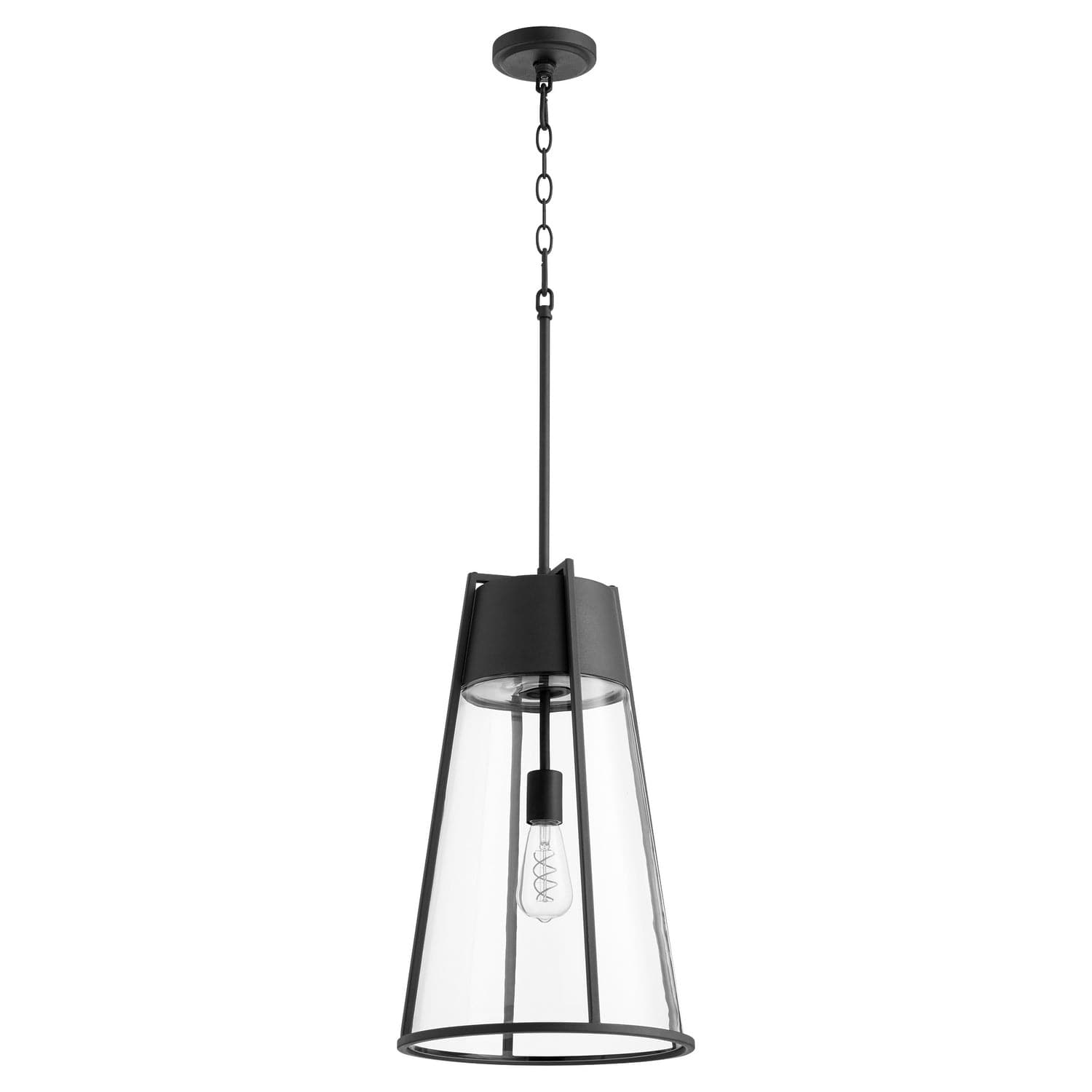 Quorum - 828-69 - One Light Pendant - Pylon Pendants - Textured Black w/ Clear