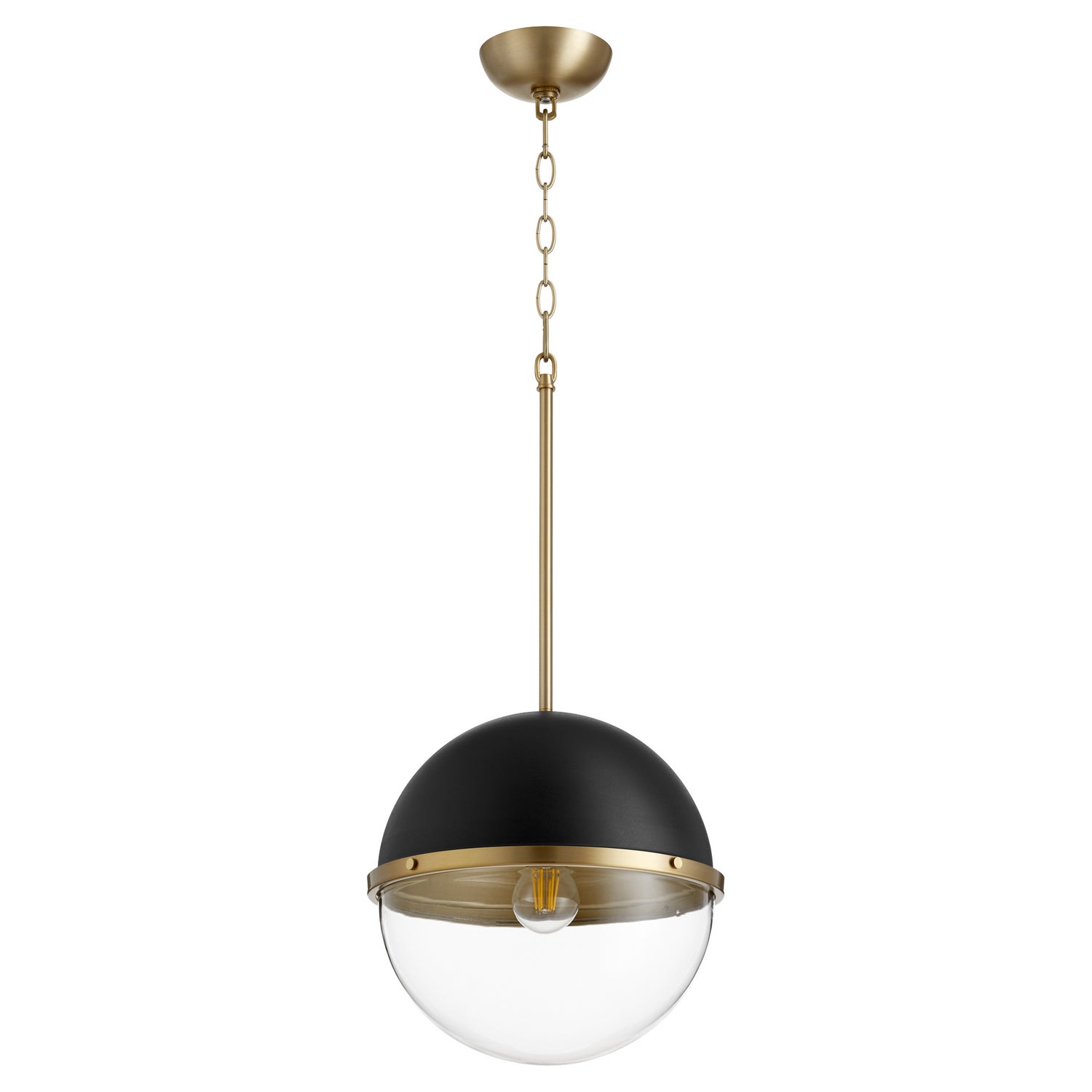 Quorum - 83-12-6980 - One Light Pendant - Sphere Pendants - Textured Black w/ Aged Brass