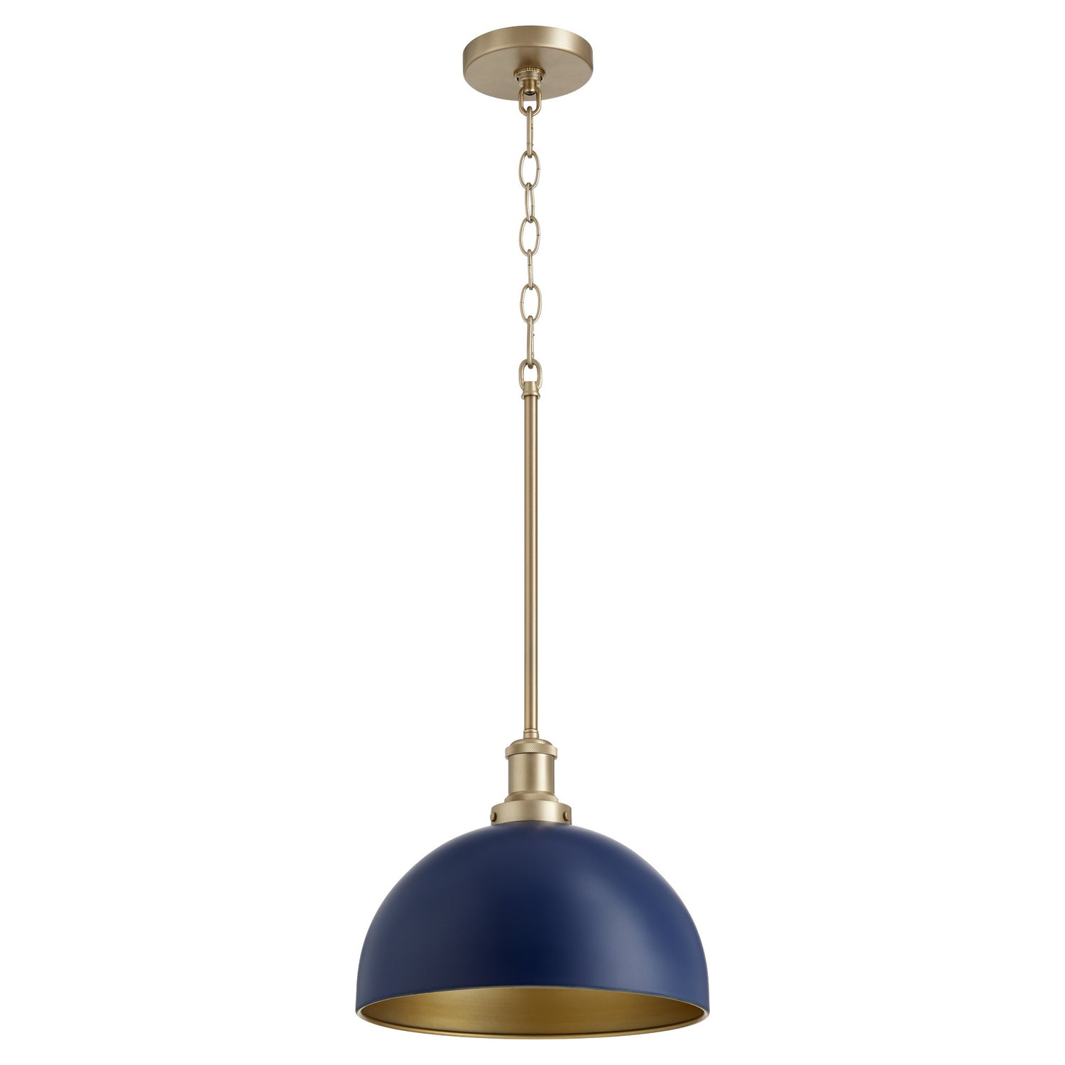 Quorum - 876-3280 - One Light Pendant - 876 Dome Pendants - Blue w/ Aged Brass