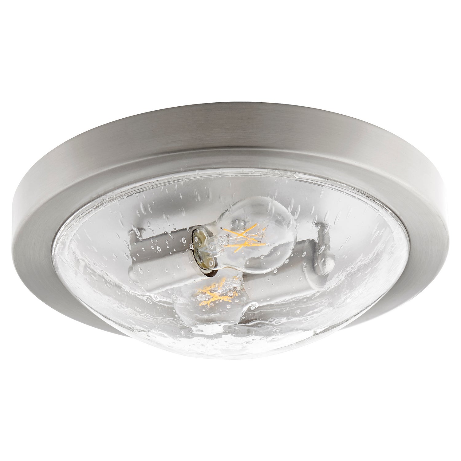 Quorum - 3502-13-65 - Two Light Ceiling Mount - 3502 Contempo Ceiling Mounts - Satin Nickel w/ Clear/Seeded