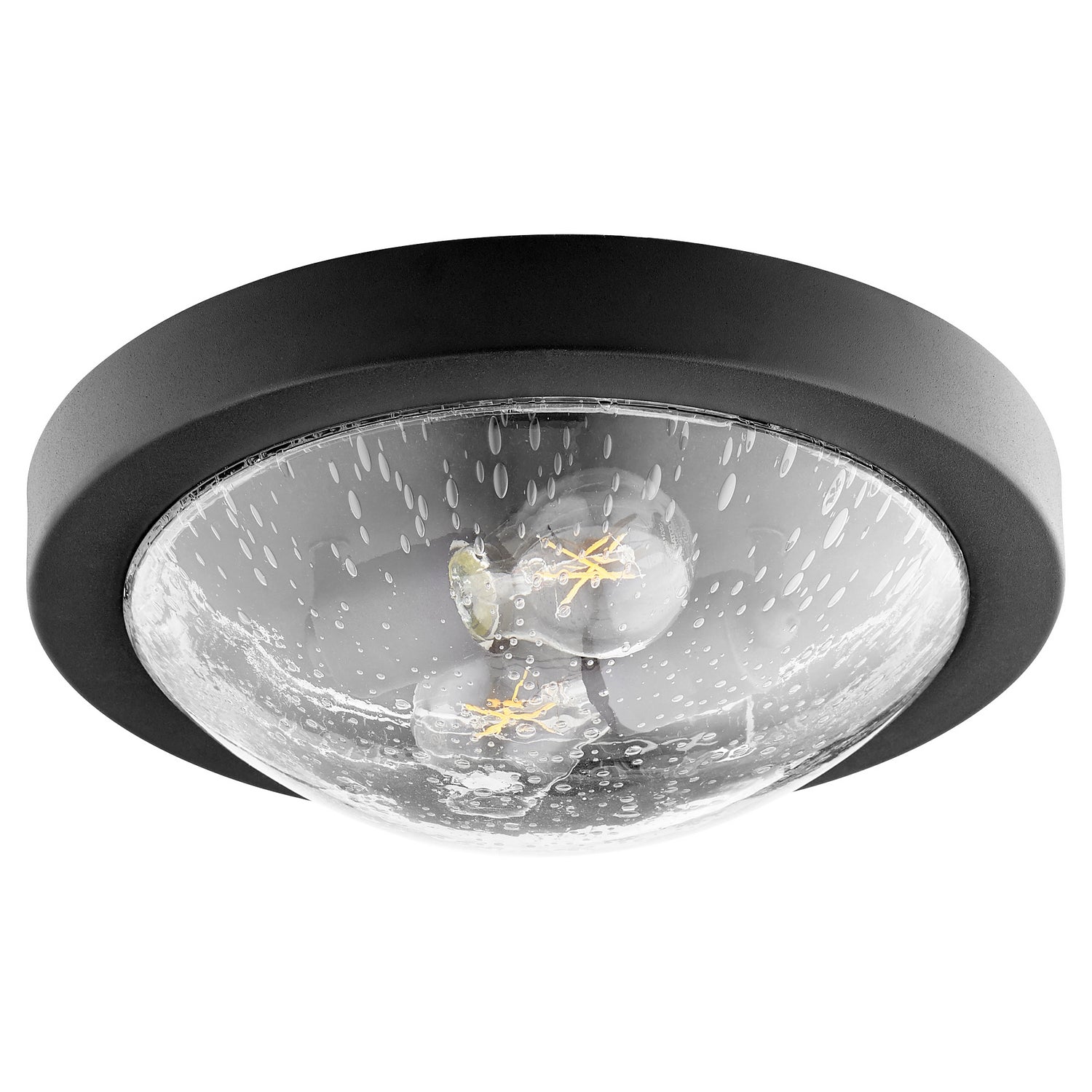 Quorum - 3502-13-69 - Two Light Ceiling Mount - 3502 Contempo Ceiling Mounts - Textured Black w/ Clear/Seeded