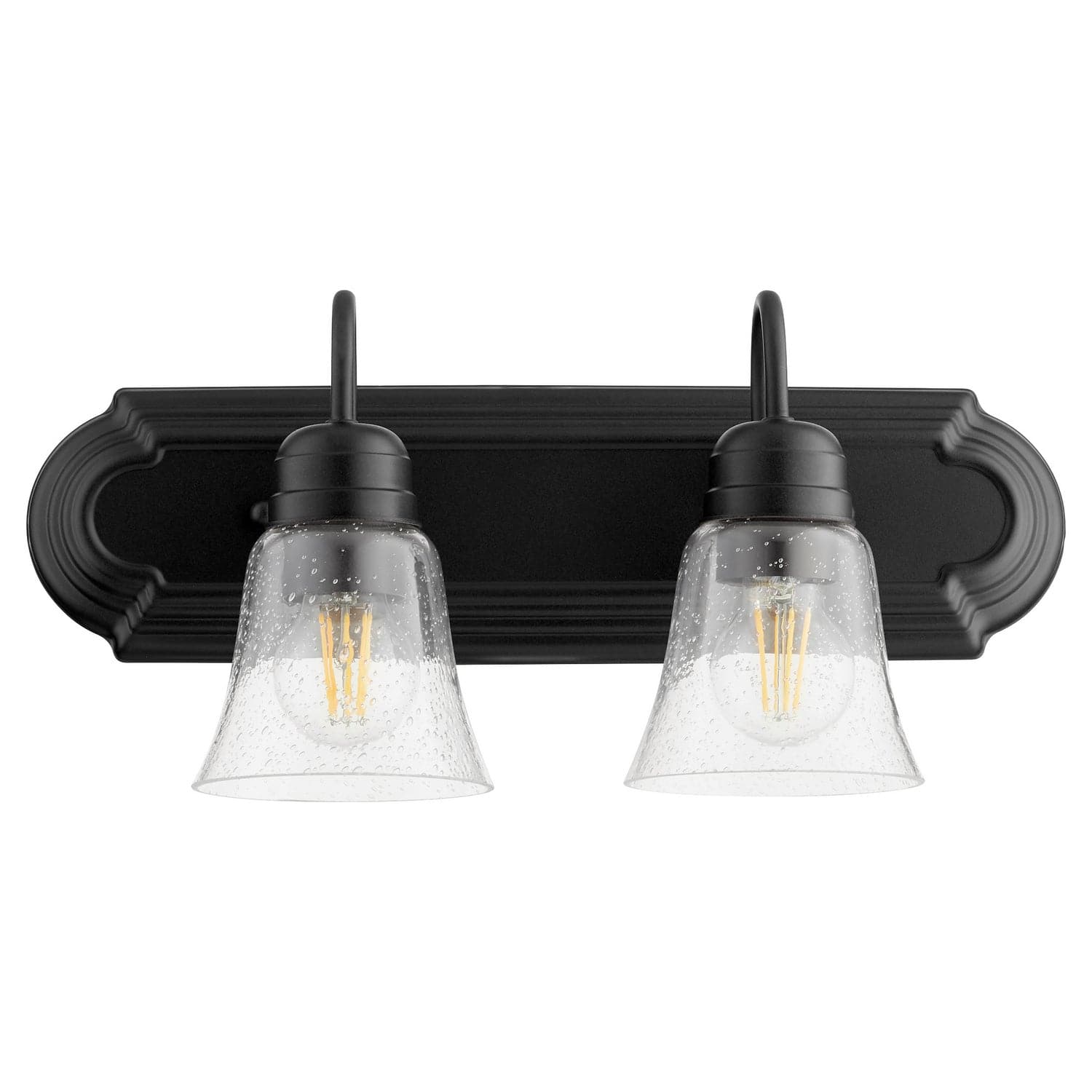 Quorum - 5094-2-269 - Two Light Vanity - 5094 Vanities - Textured Black w/ Clear/Seeded