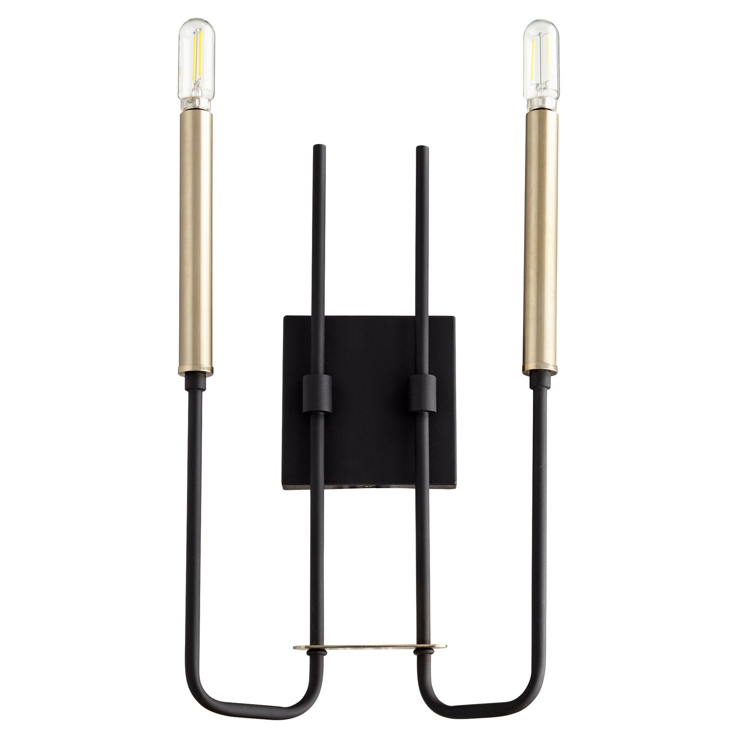 Quorum - 530-2-6980 - Two Light Wall Mount - Hope - Textured Black w/ Aged Brass