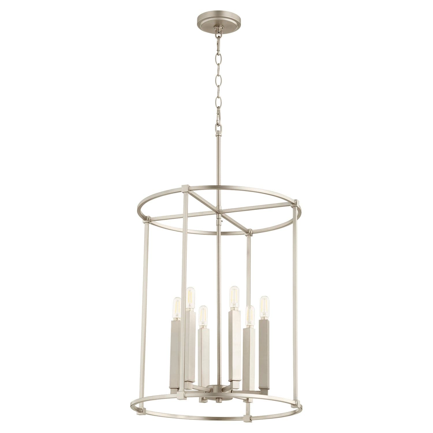 Quorum - 686-6-65 - Six Light Entry Pendant - Olympus - Satin Nickel