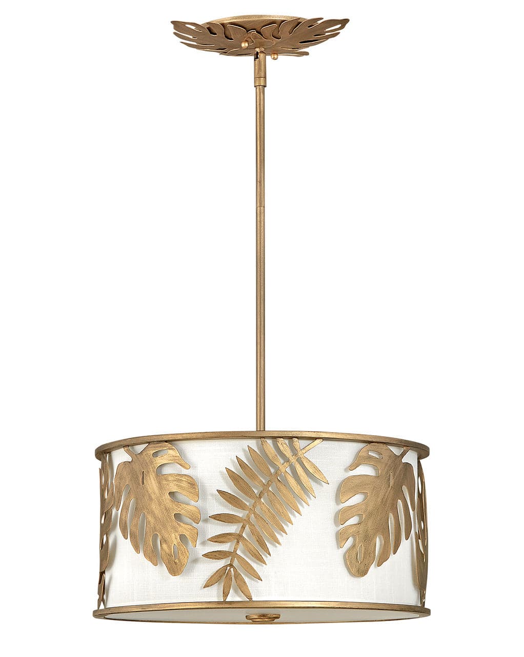 Fredrick Ramond - FR35104BNG - Three Light Foyer Pendant - Botanica - Burnished Gold