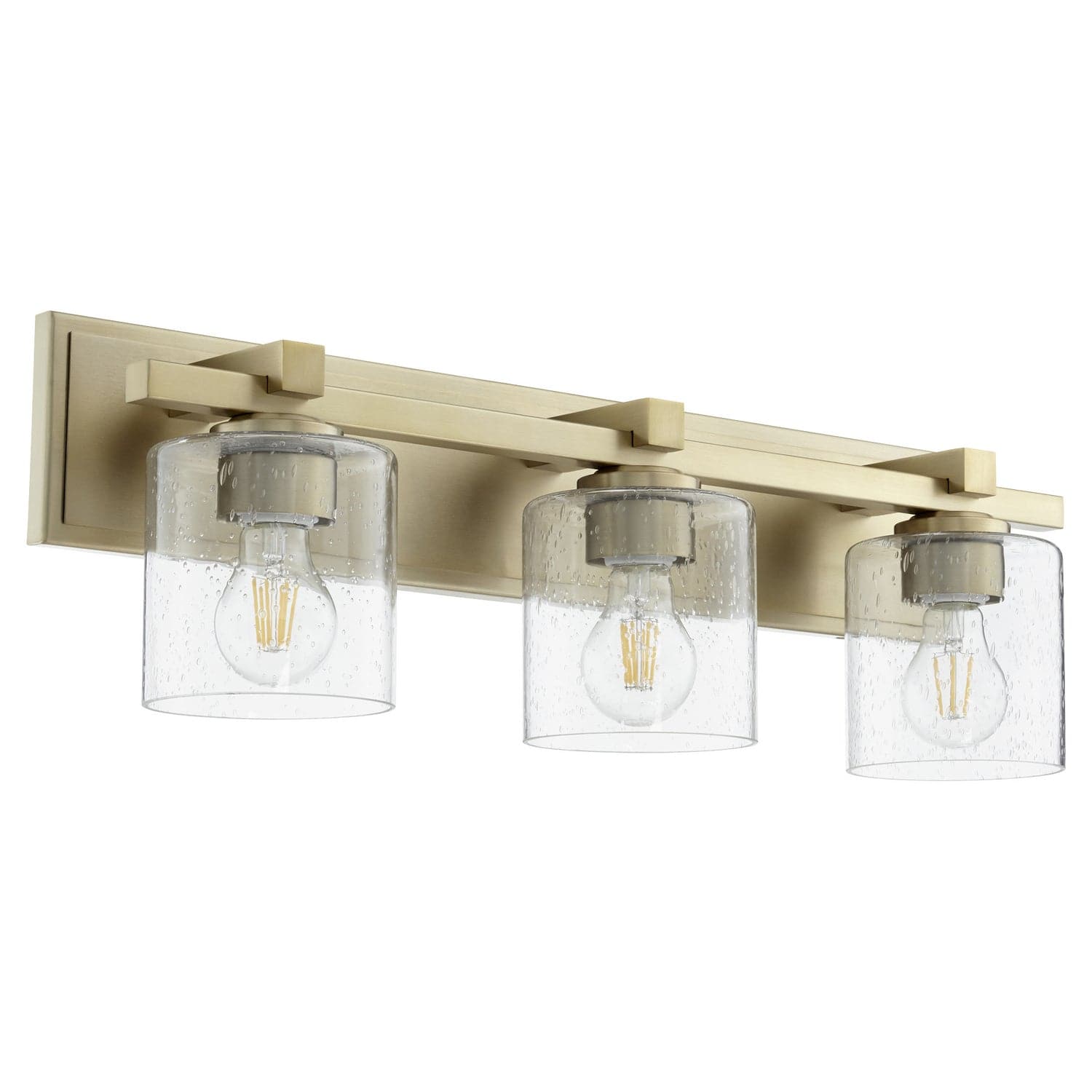 Quorum - 5369-3-280 - Three Light Vanity - 5369 Vanities - Aged Brass w/ Clear/Seeded