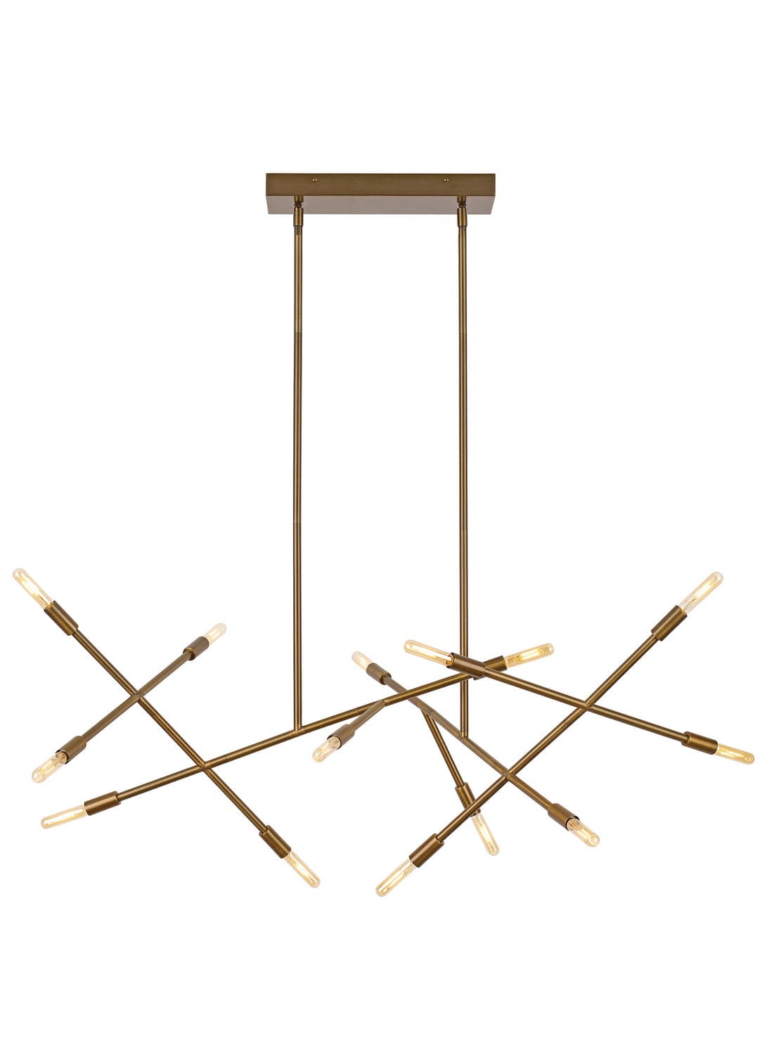 Visual Comfort Modern - 700LSLNVR - Chandelier - Line Wave - Aged Brass