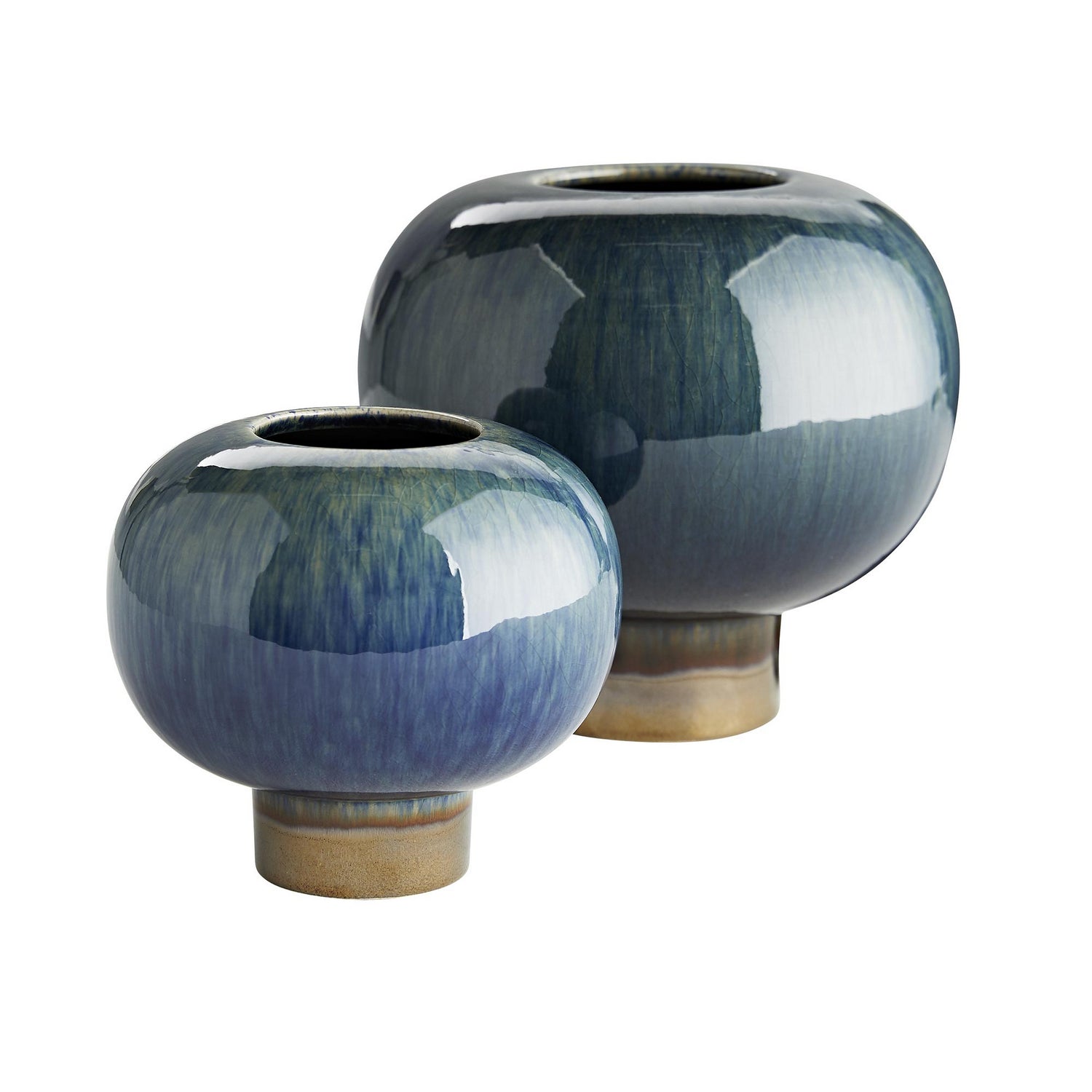 Vases Set of 2 from the Tuttle collection in Peacock ad Bronze Reactive finish