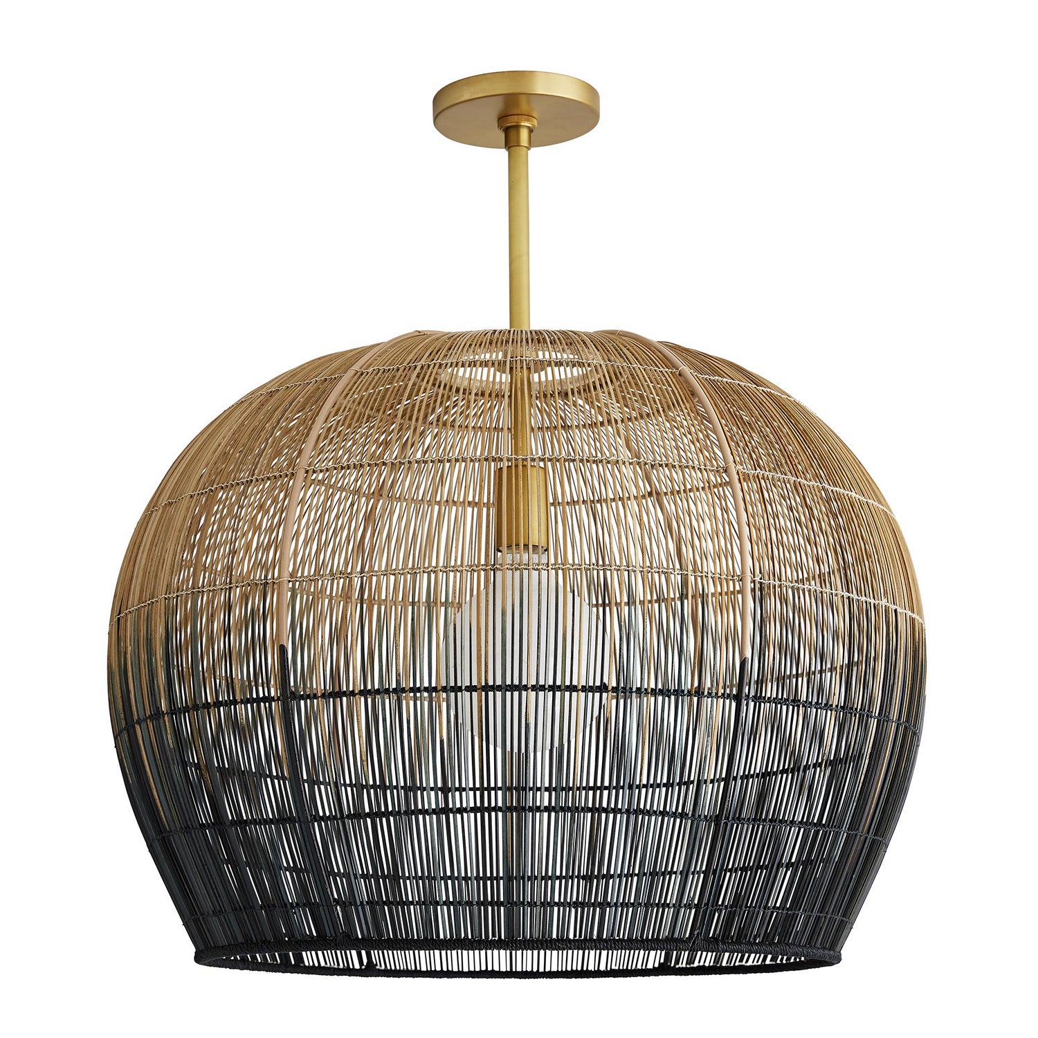 One Light Pendant from the Swami collection in Natural and Black Ombre finish