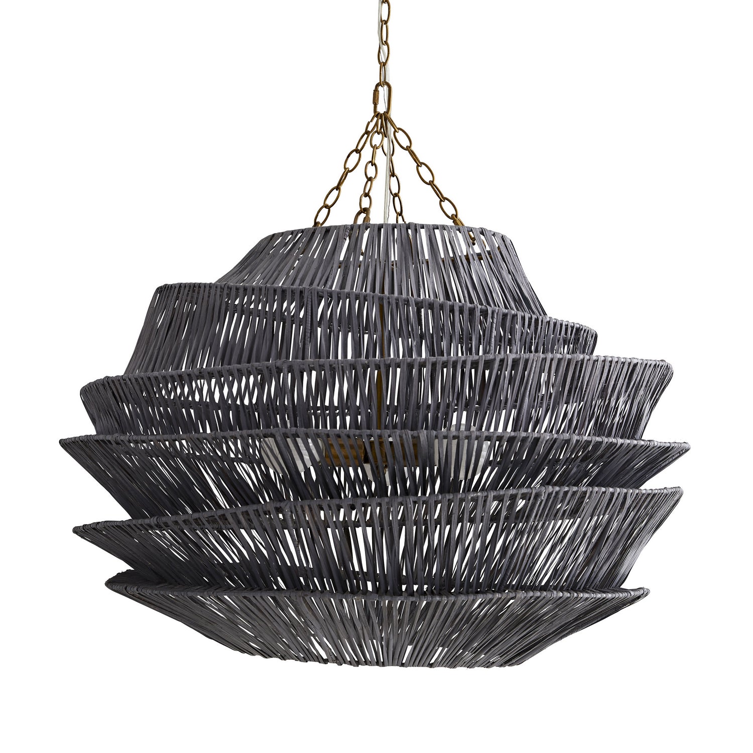 Three Light Pendant from the Barton collection in Dark Gray Wash finish