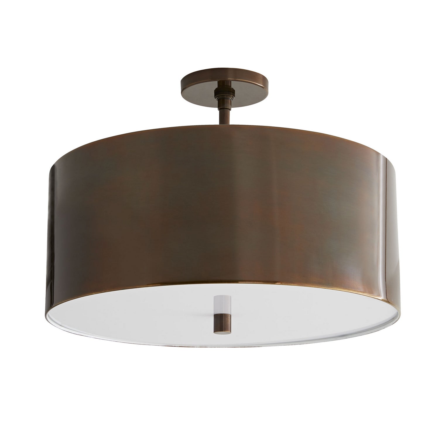 Three Light Semi-Flush Mount from the Tarbell collection in Heritage Brass finish