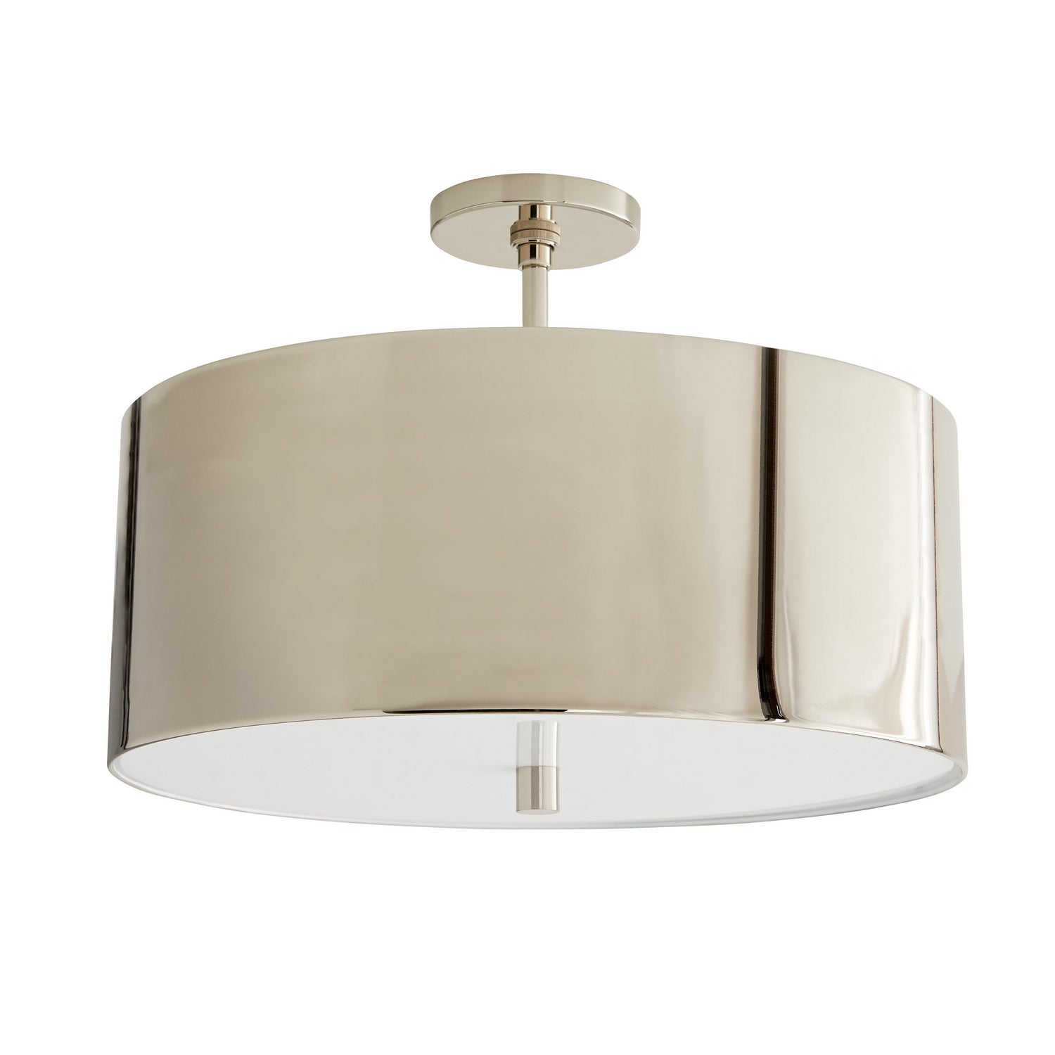 Three Light Semi-Flush Mount from the Tarbell collection in Polished Nickel finish
