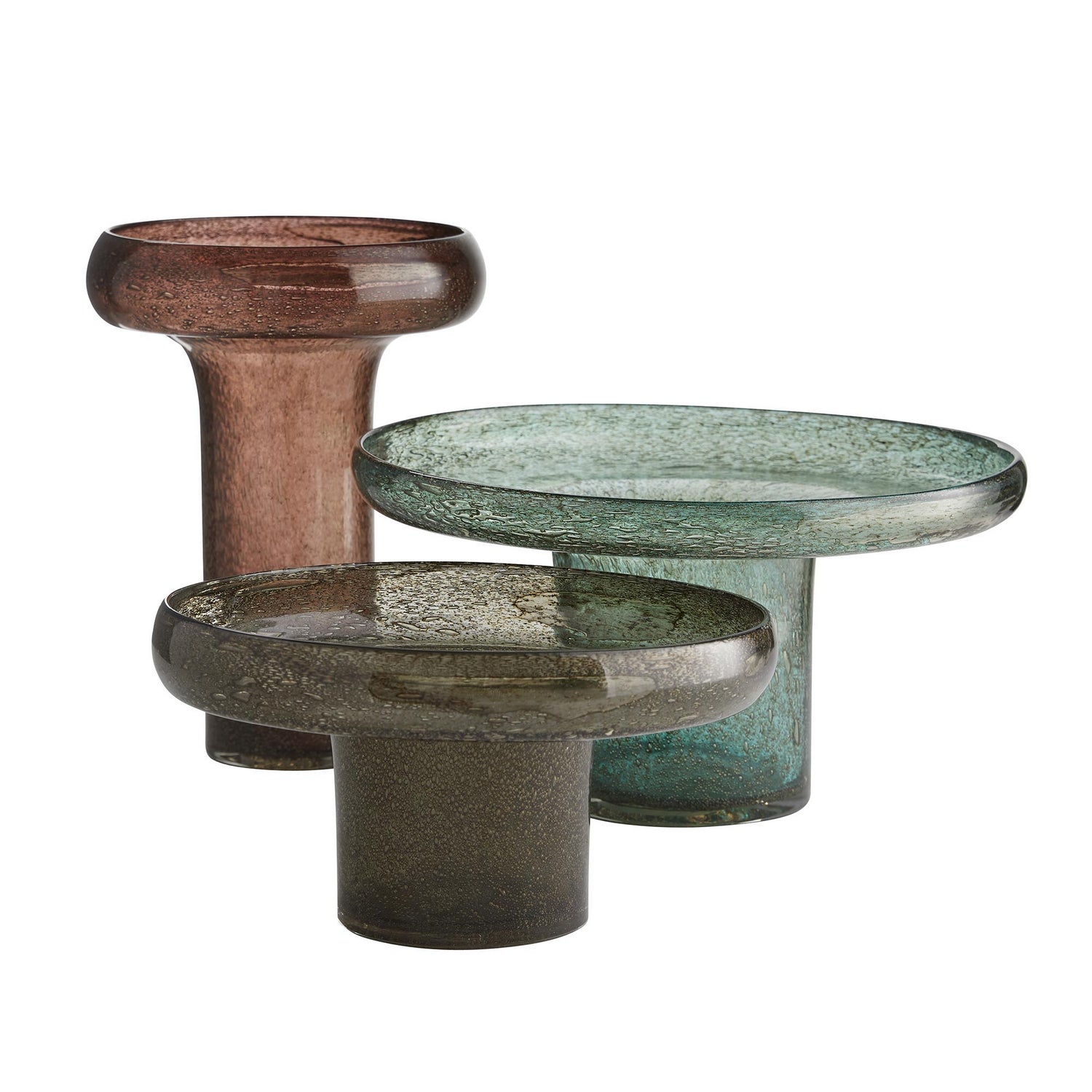 Vases, Set of 3 from the Phoebe collection in Dark Smoke finish