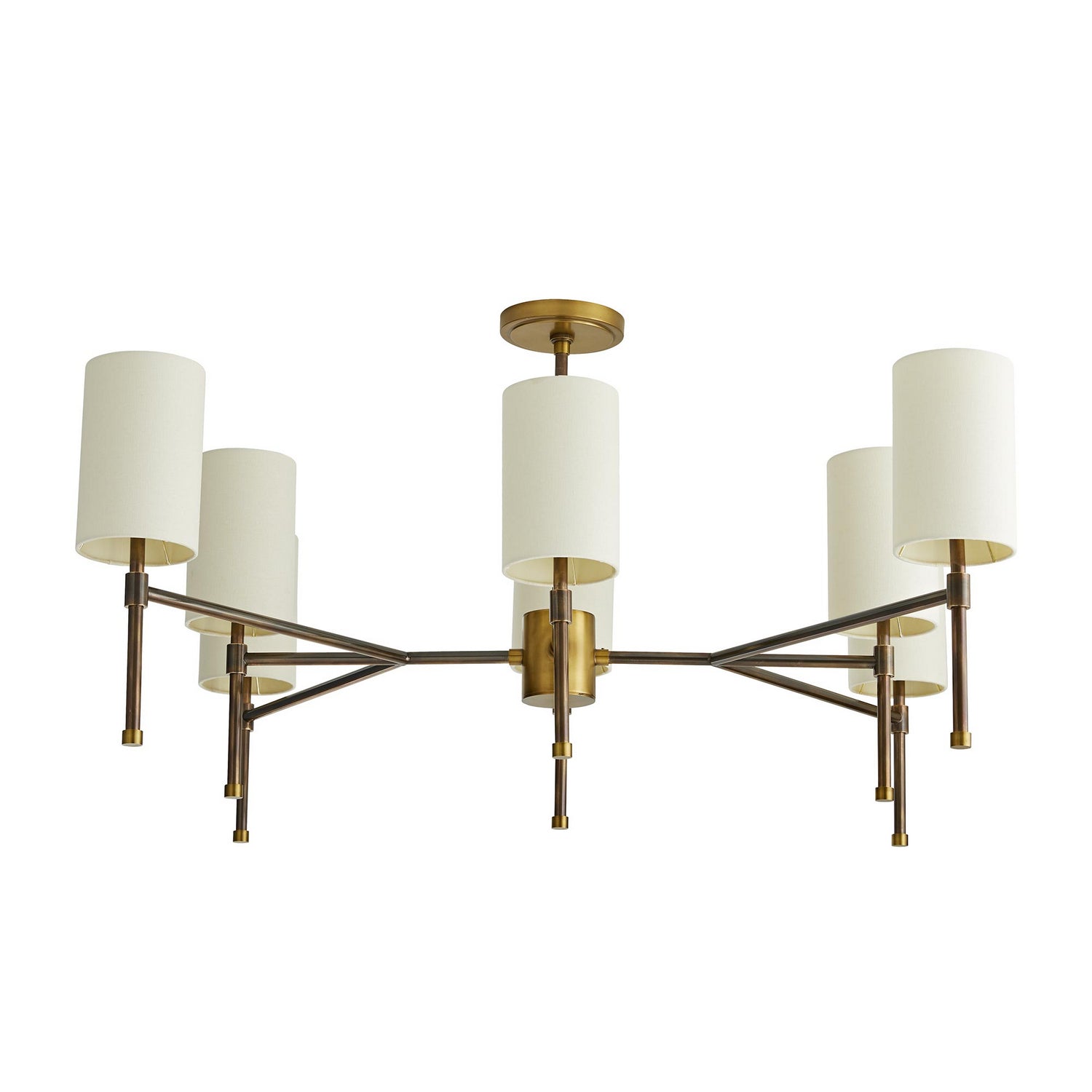Eight Light Chandelier from the Remington collection in Heritage Brass finish