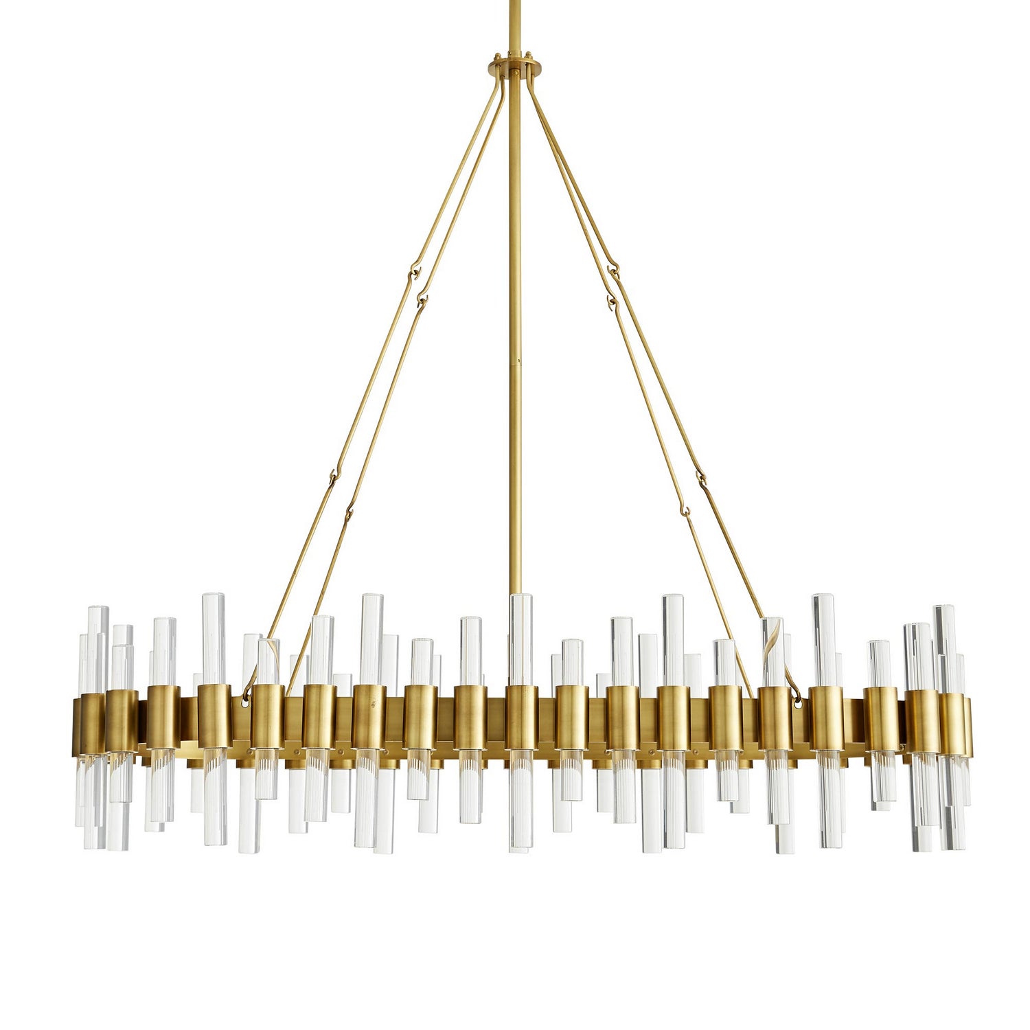 Ten Light Chandelier from the Haskell collection in Antique Brass finish