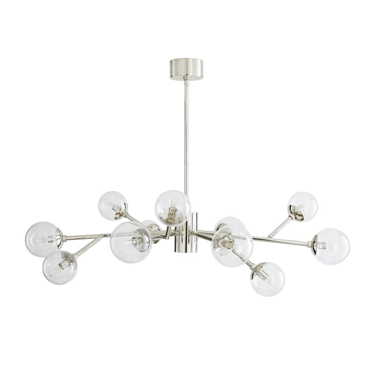 12 Light Chandelier from the Dallas collection in Polished Nickel finish