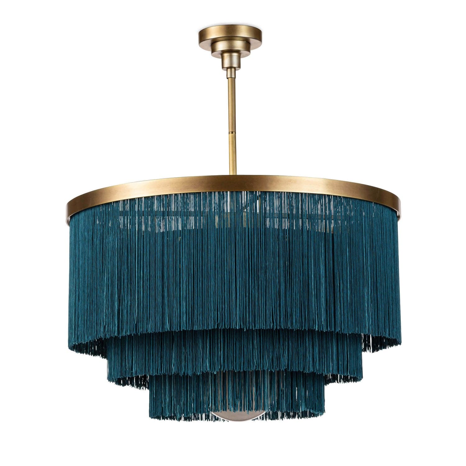 Regina Andrew - 16-1257BLU - Three Light Chandelier - Cabaret - Natural Brass