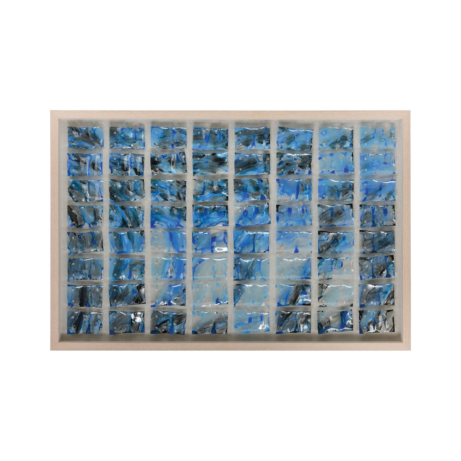 ELK Home - 3168-081 - Wall Art - Glass Ocean - Bleached Wood, Mixed Media, Mixed Media