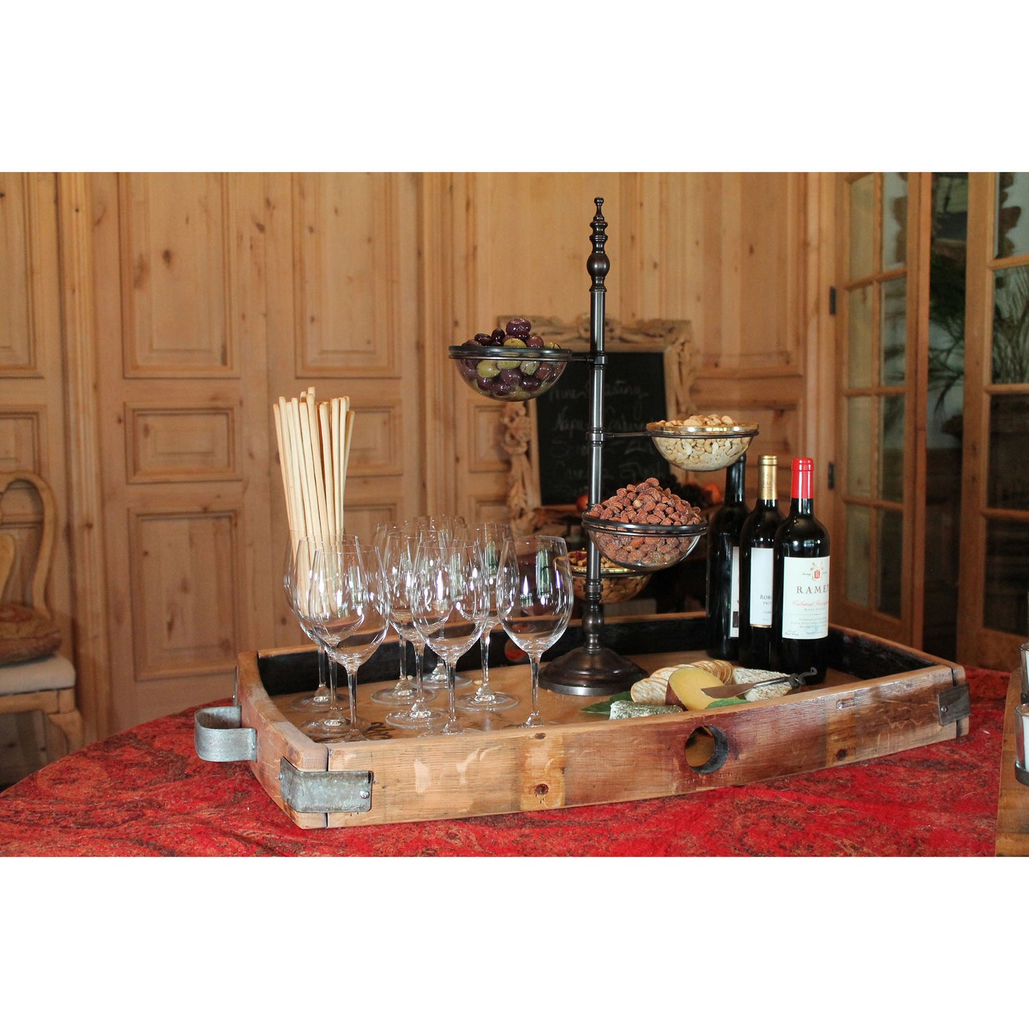 ELK Home - TRAY012 - Serving Tray - Wine - Natural