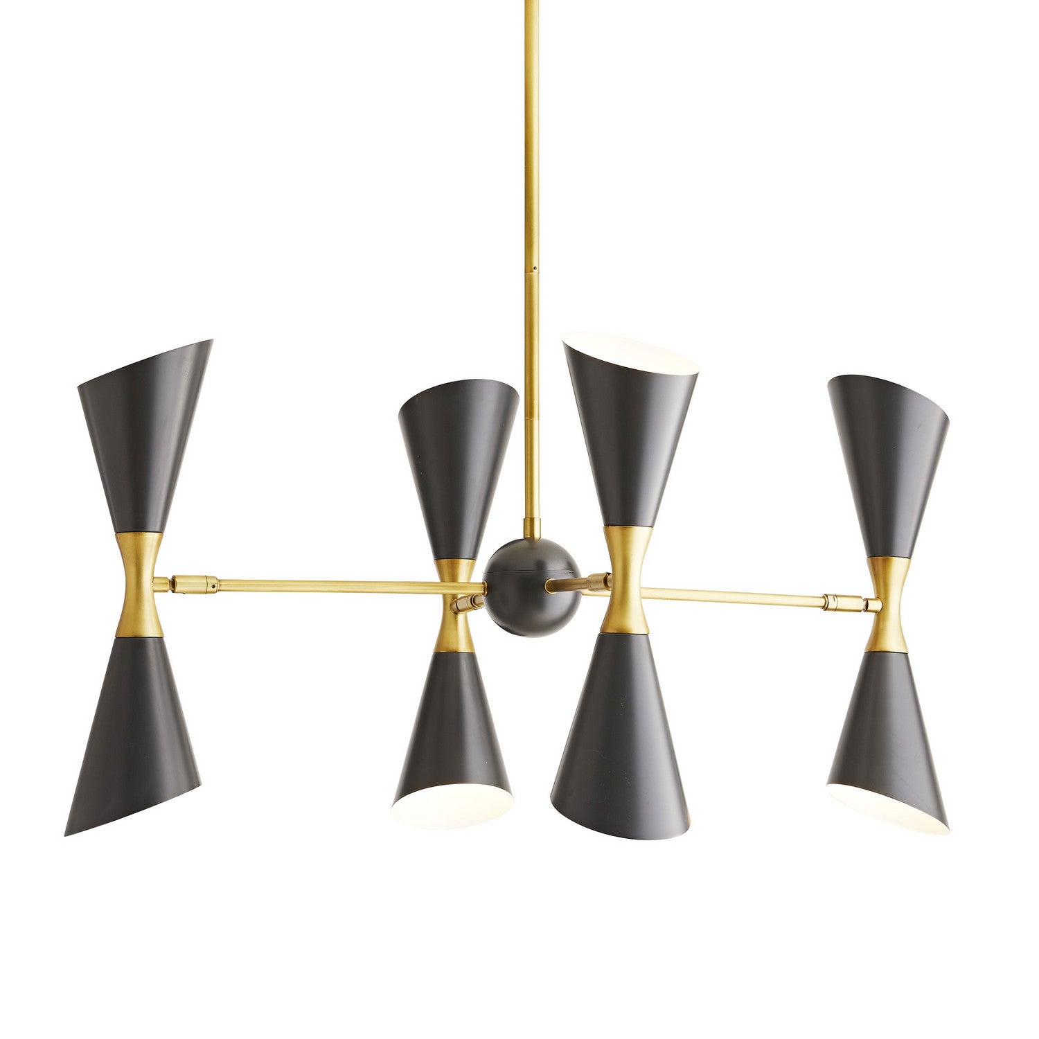 Eight Light Chandelier from the Fuentes collection in Antique Brass finish