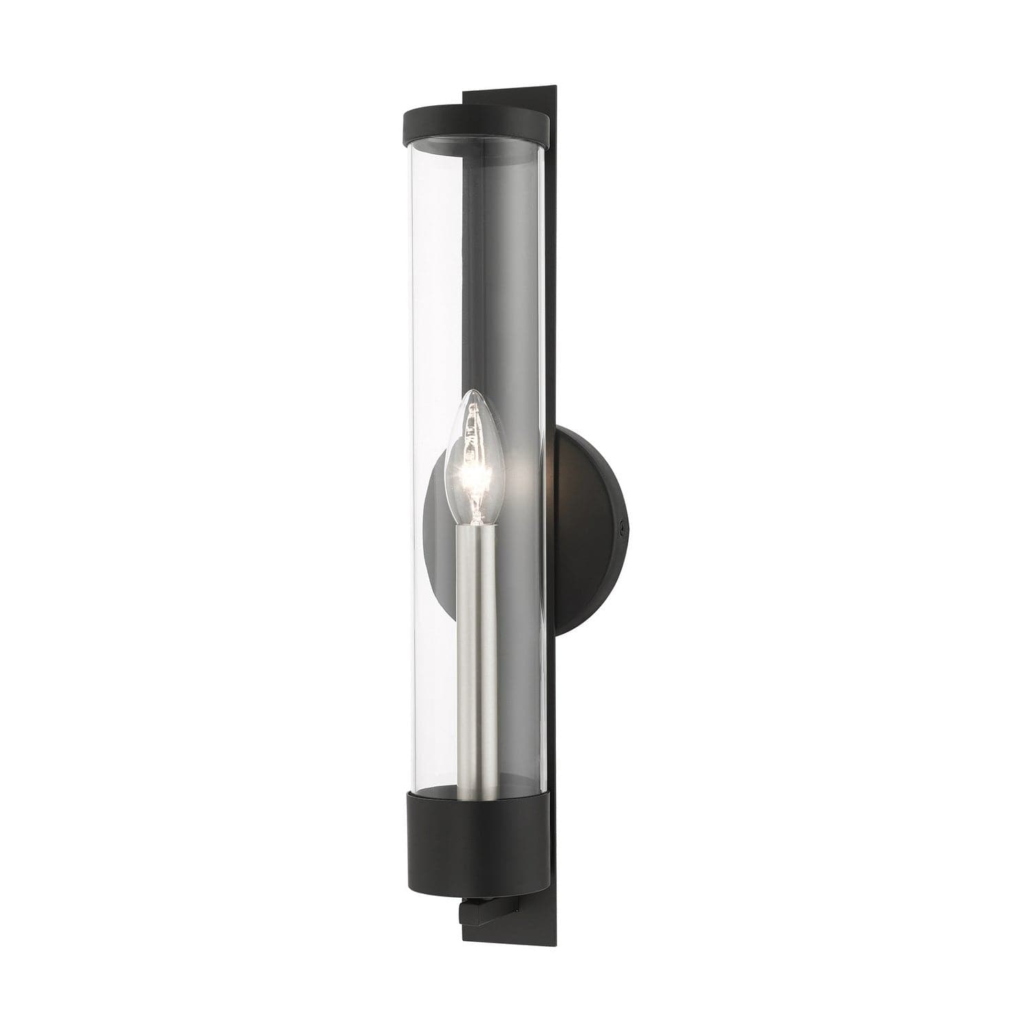 Livex Lighting - 10142-04 - One Light Wall Sconce - Castleton - Black w/ Brushed Nickel