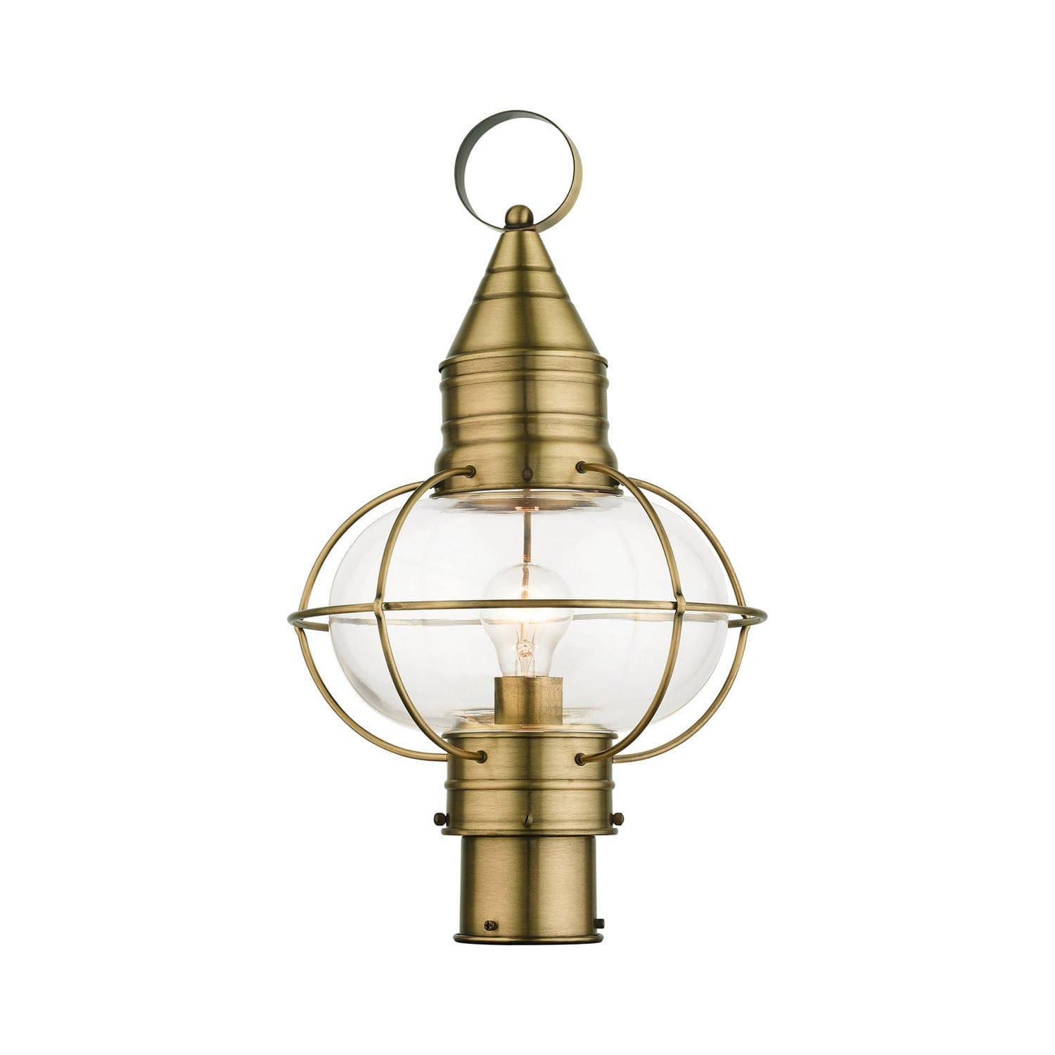 Livex Lighting - 26905-01 - One Light Outdoor Post Top Lantern - Newburyport - Antique Brass