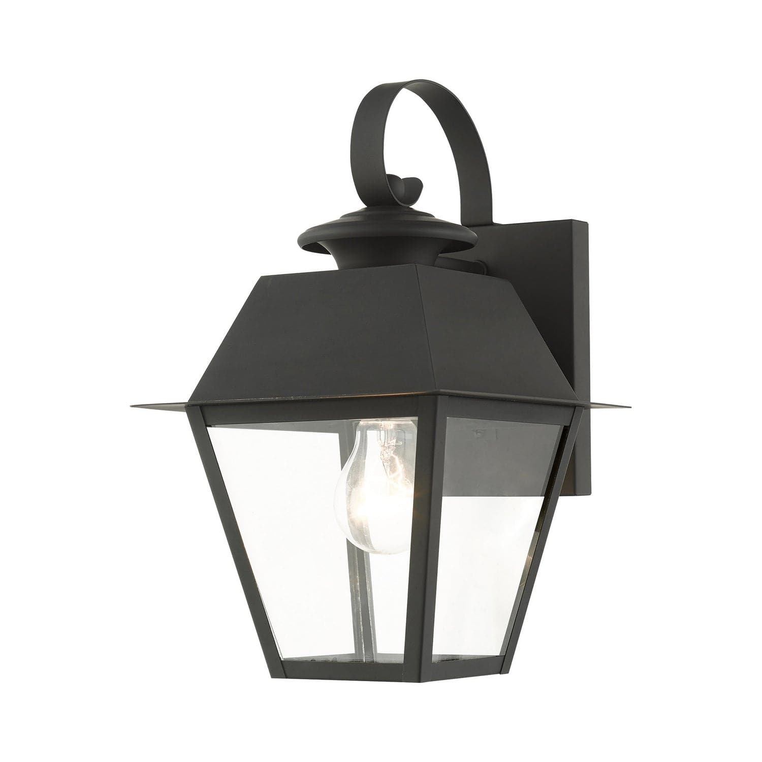 Livex Lighting - 27212-04 - One Light Outdoor Wall Lantern - Wentworth - Black w/ Brushed Nickel Cluster