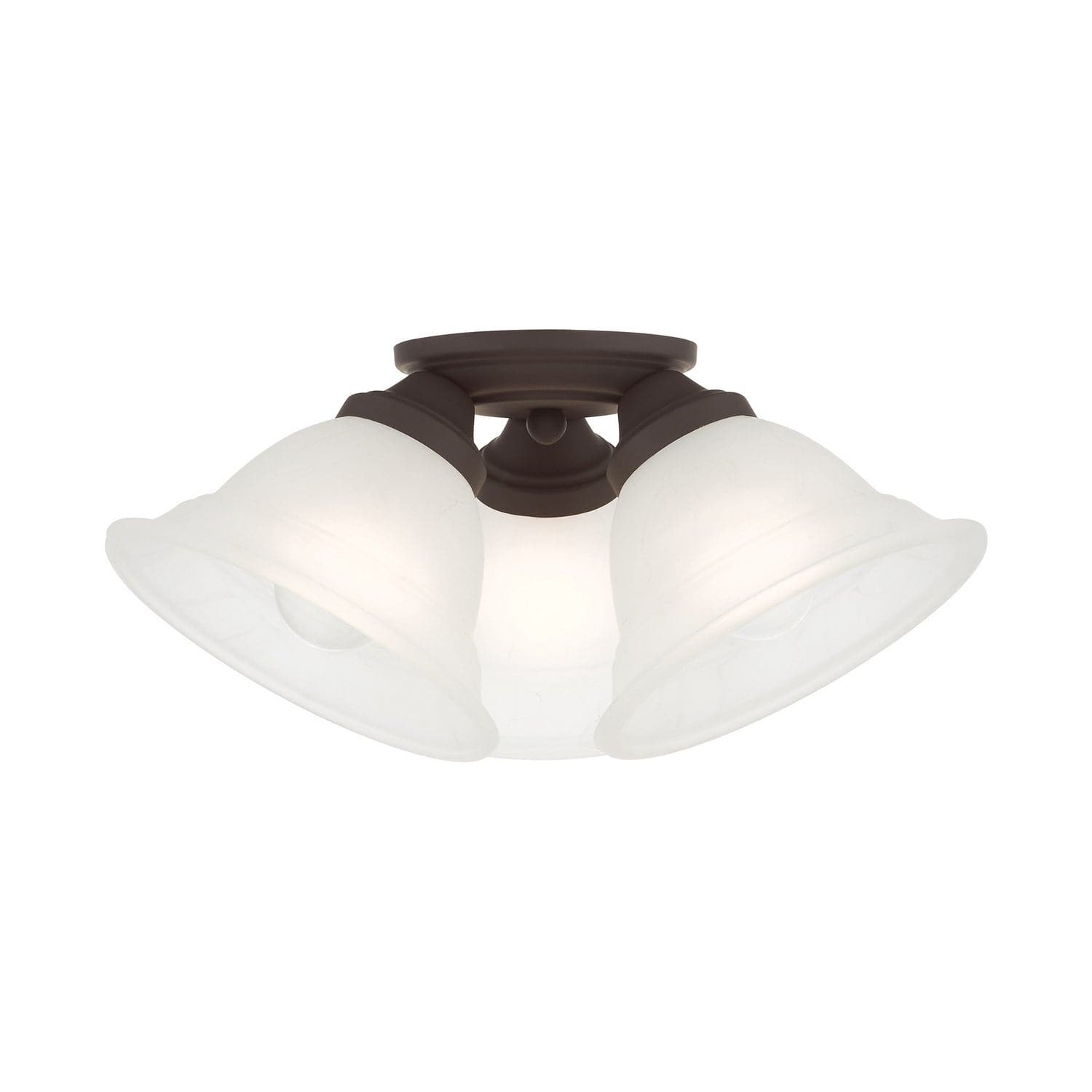 Livex Lighting - 40727-07 - Three Light Flush Mount - Wynnewood - Bronze