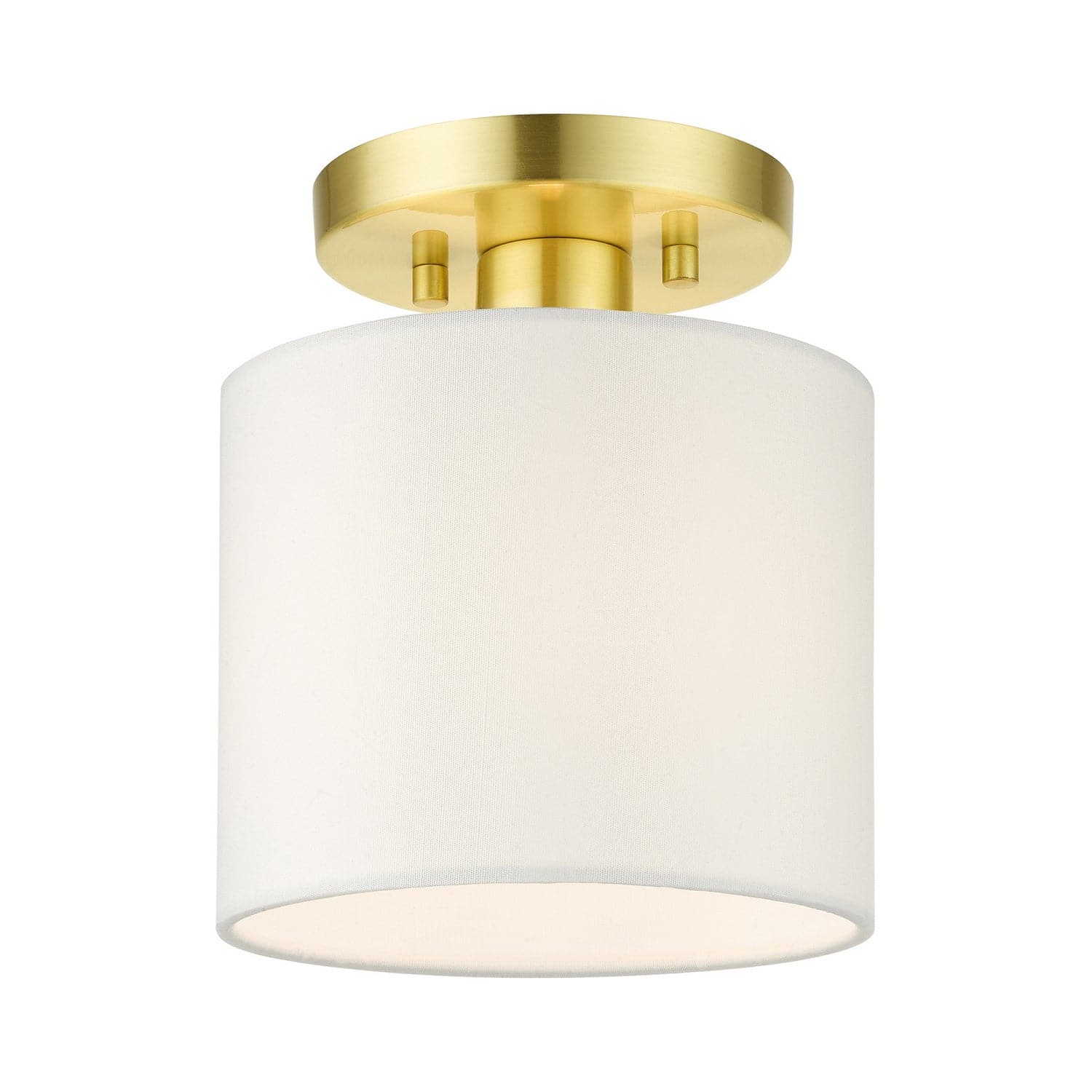 Livex Lighting - 41094-12 - One Light Semi Flush Mount - Meridian - Satin Brass
