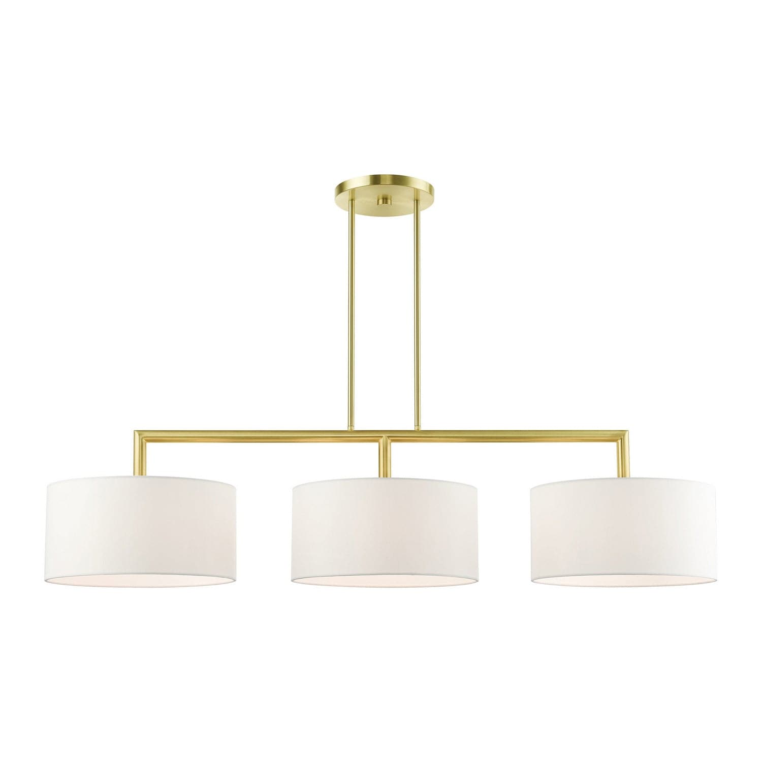 Livex Lighting - 45493-12 - Three Light Linear Chandelier - Meridian - Satin Brass