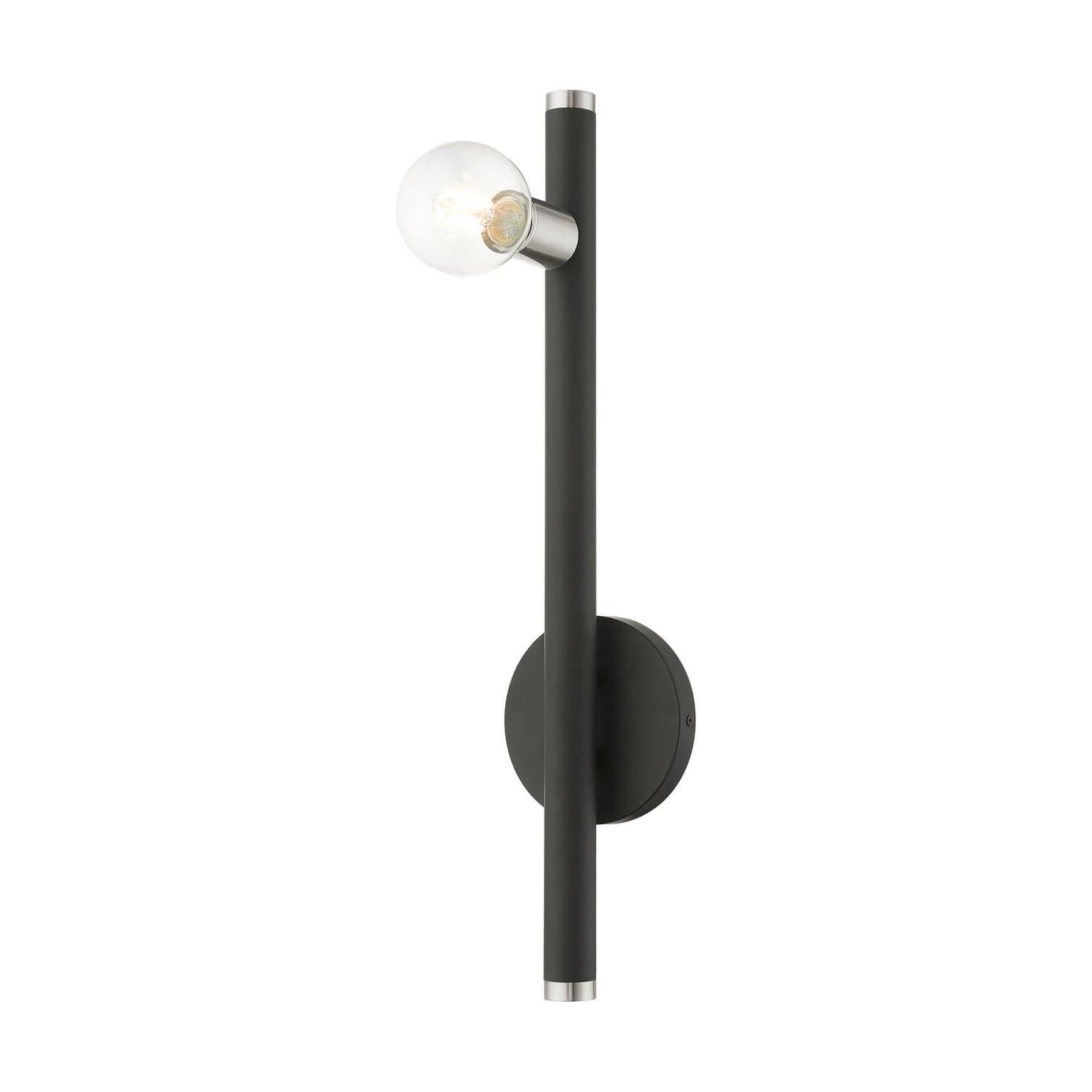 Livex Lighting - 45861-04 - One Light Wall Sconce - Bannister - Black w/ Brushed Nickels