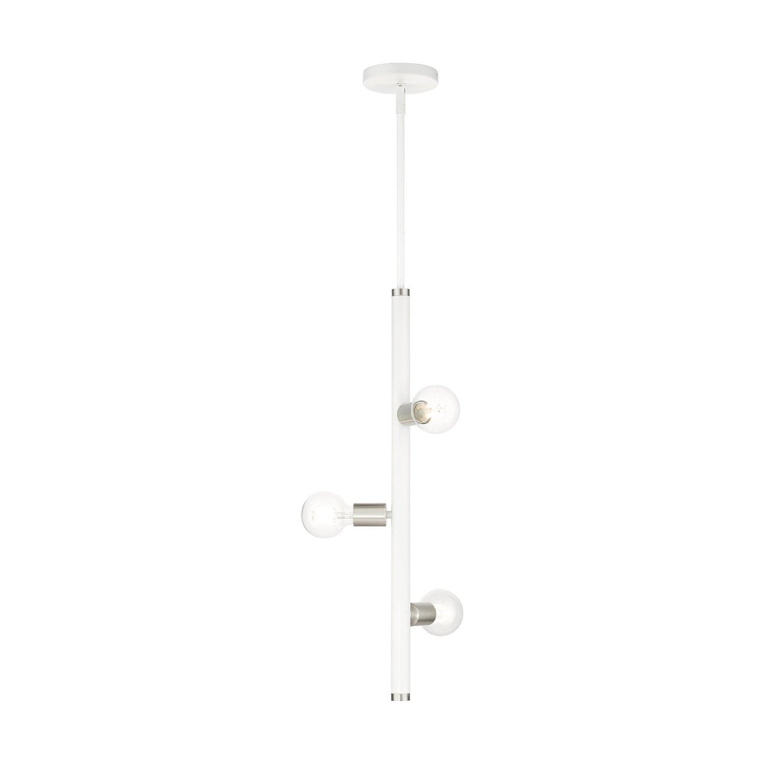 Livex Lighting - 45863-03 - Three Light Pendant - Bannister - White w/ Brushed Nickels