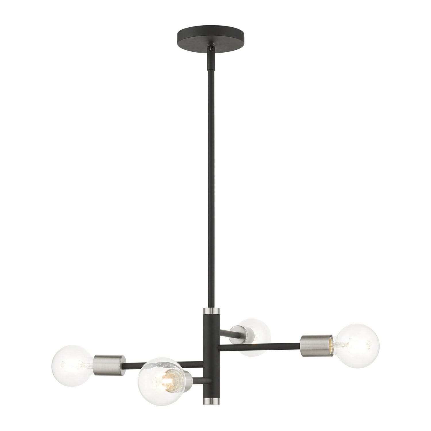 Livex Lighting - 45864-04 - Four Light Chandelier - Bannister - Black w/ Brushed Nickels