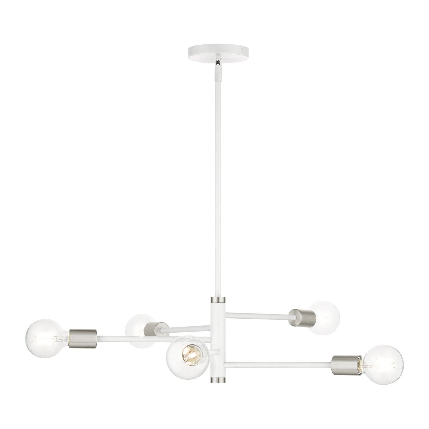 Livex Lighting - 45865-03 - Five Light Chandelier - Bannister - White w/ Brushed Nickels