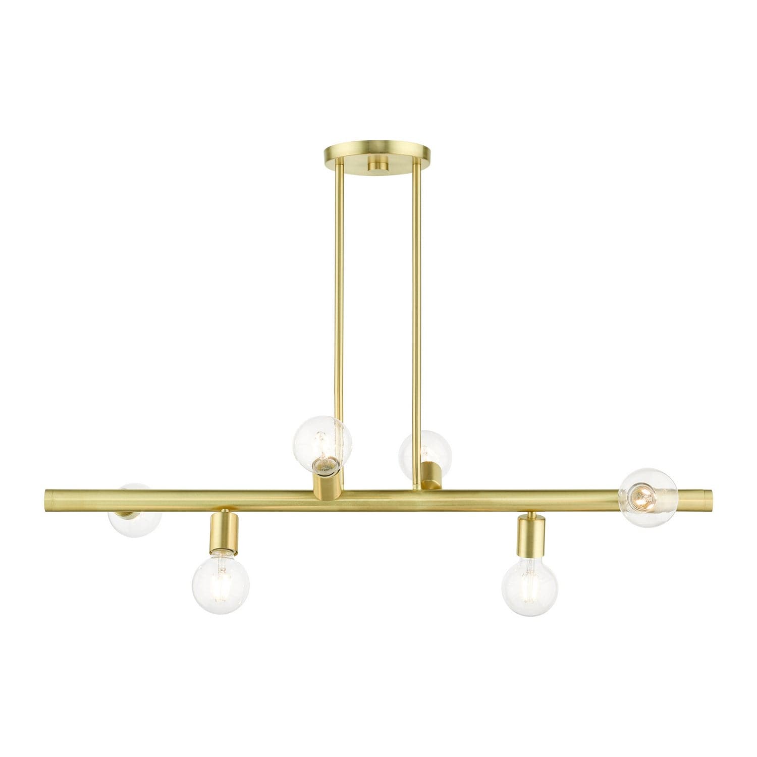 Livex Lighting - 45866-12 - Six Light Linear Chandelier - Bannister - Satin Brass