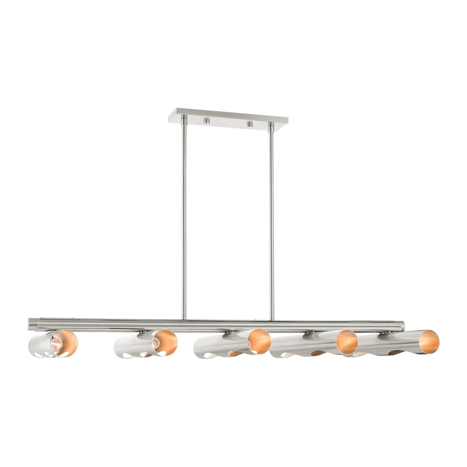 Livex Lighting - 45898-91 - Ten Light Linear Chandelier - Novato - Brushed Nickel