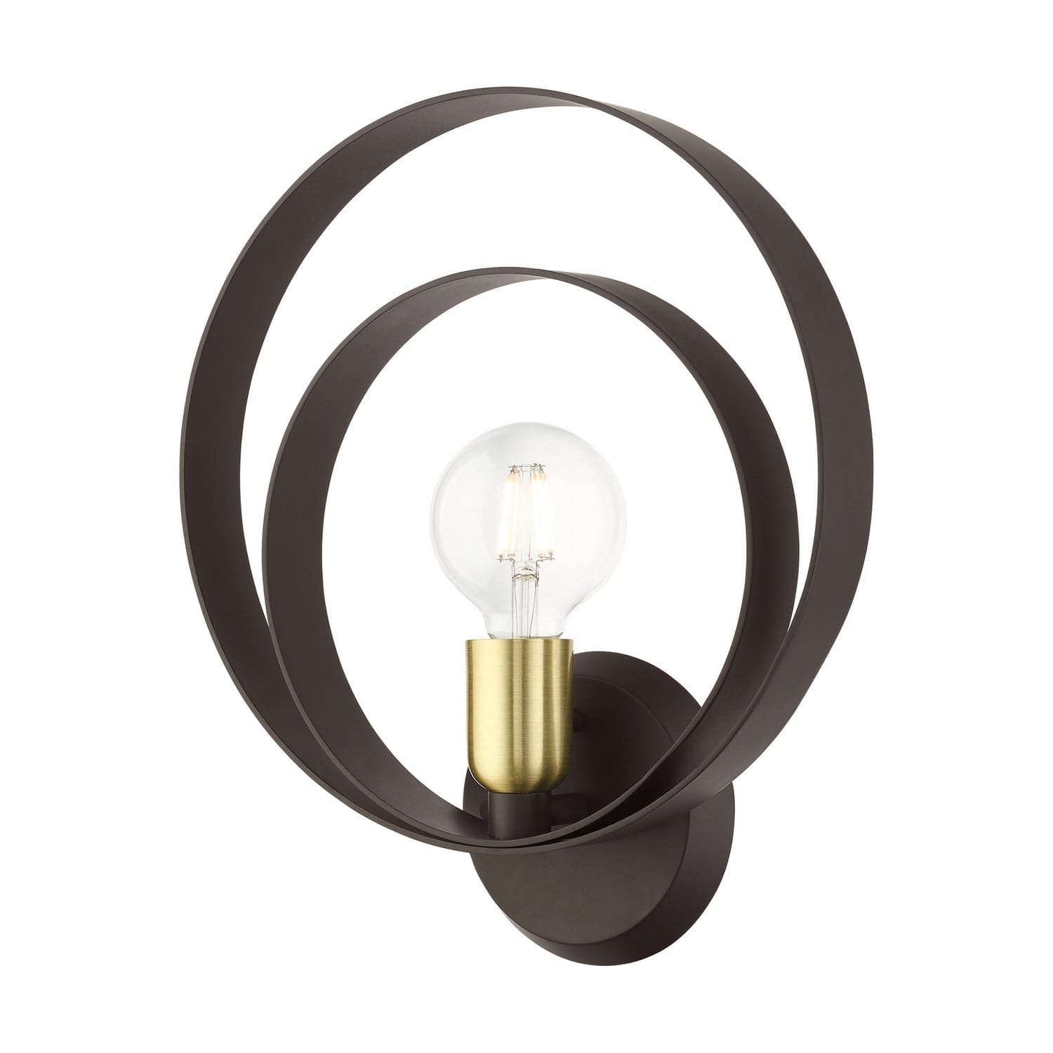 Livex Lighting - 46422-07 - One Light Wall Sconce - Modesto - Bronze w/ Satin Brasss
