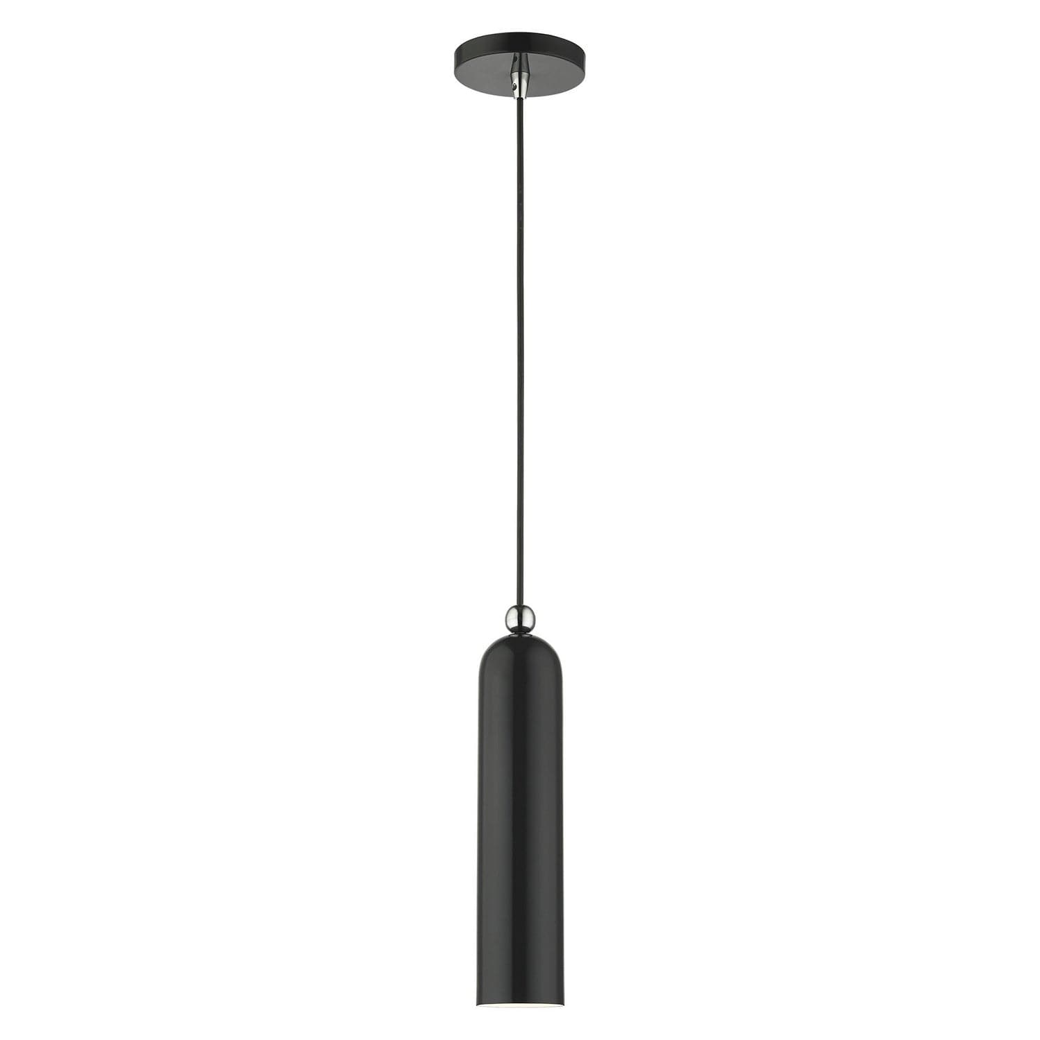 Livex Lighting - 46751-68 - One Light Pendant - Ardmore - Shiny Black w/ Polished Chromes