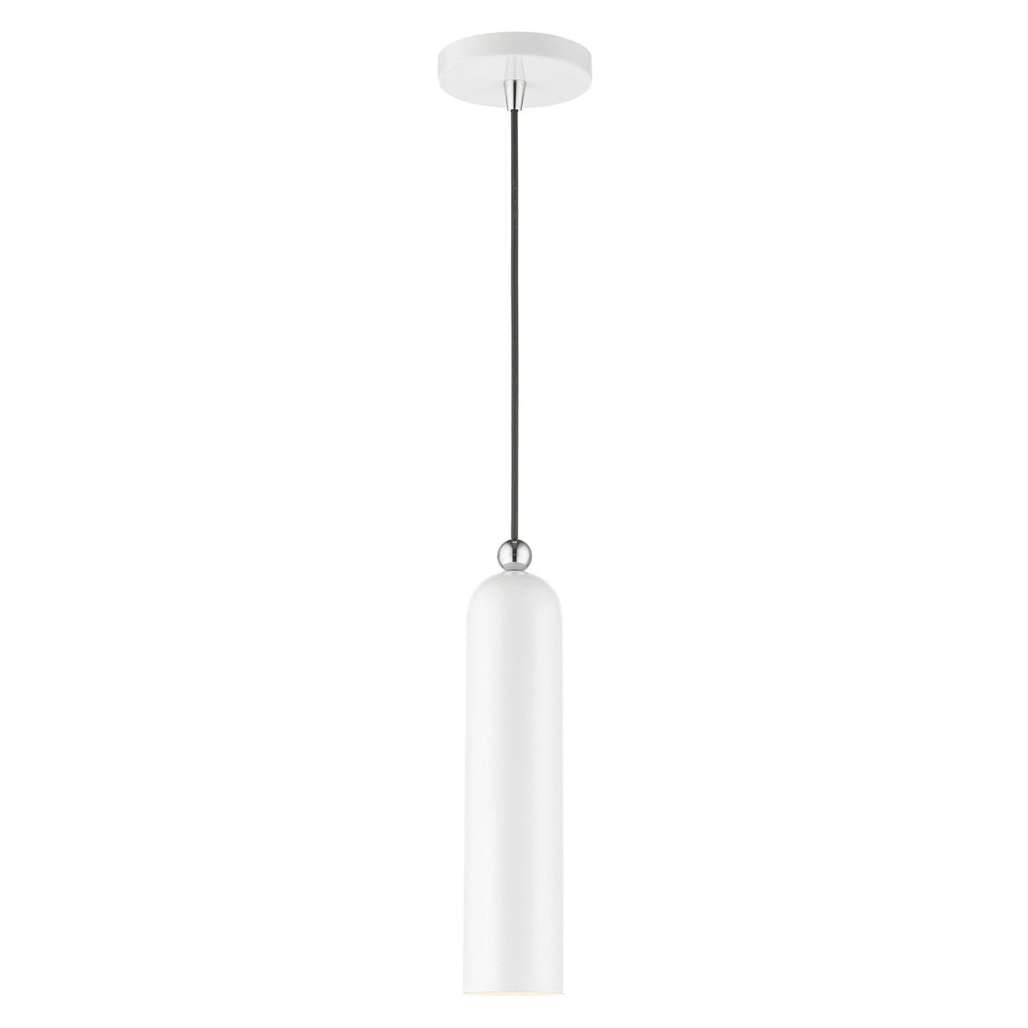 Livex Lighting - 46751-69 - One Light Pendant - Ardmore - Shiny White w/ Polished Chromes