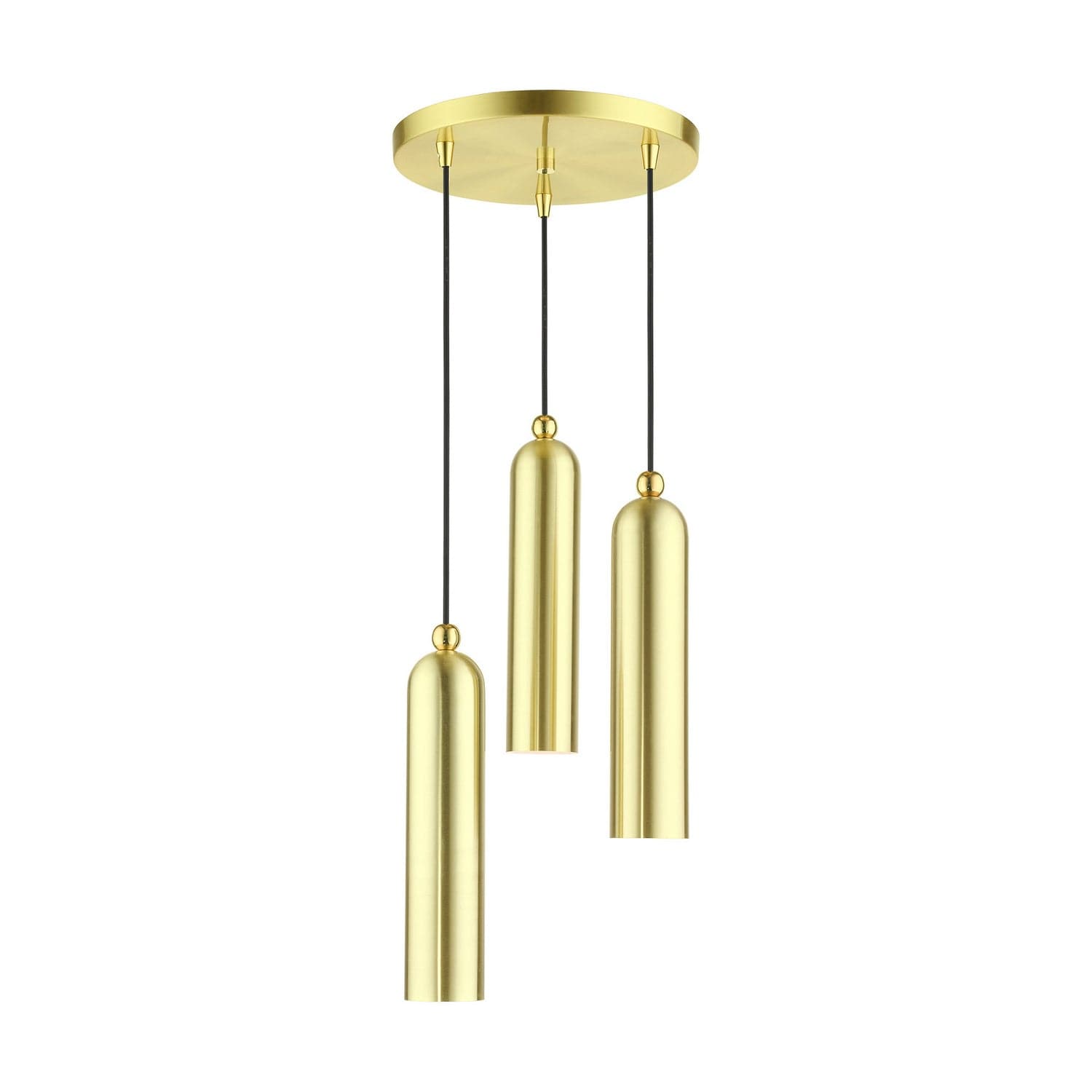 Livex Lighting - 46753-12 - Three Light Pendant - Ardmore - Satin Brass w/ Polished Brasss