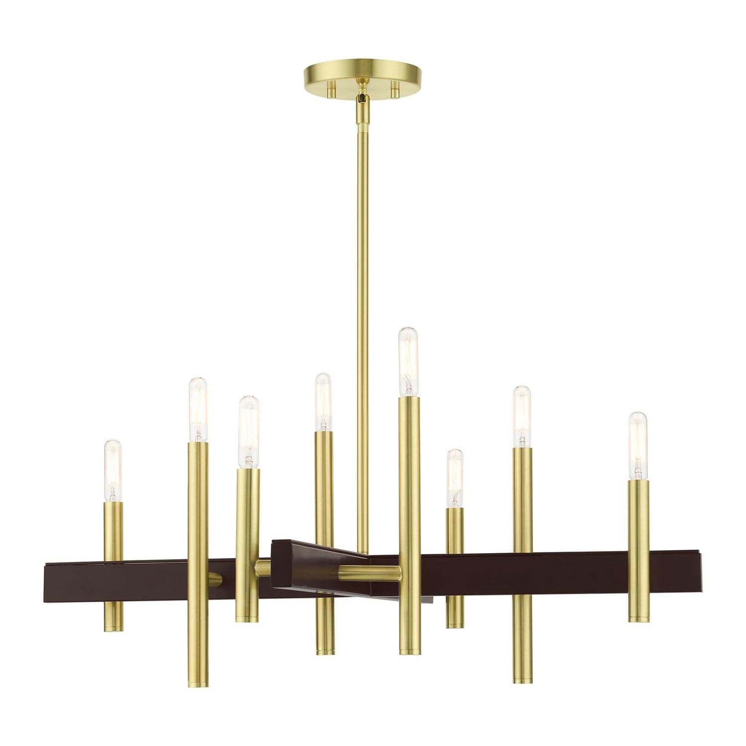 Livex Lighting - 49348-12 - Eight Light Chandelier - Denmark - Satin Brass w/ Bronzes
