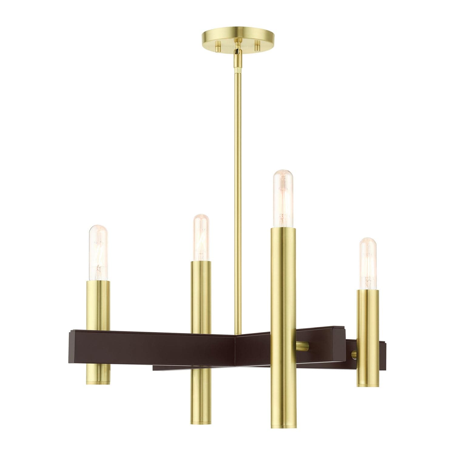 Livex Lighting - 49994-12 - Four Light Chandelier - Helsinki - Satin Brass w/ Bronzes