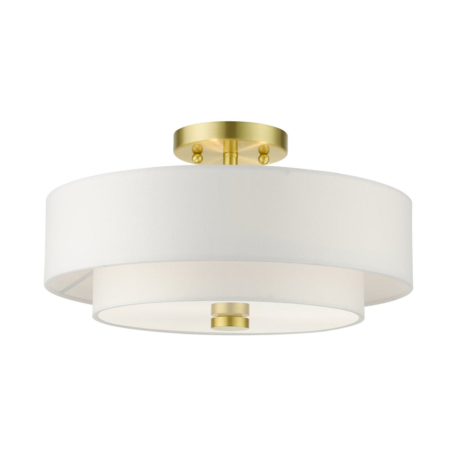 Livex Lighting - 51044-12 - Three Light Semi Flush Mount - Meridian - Satin Brass