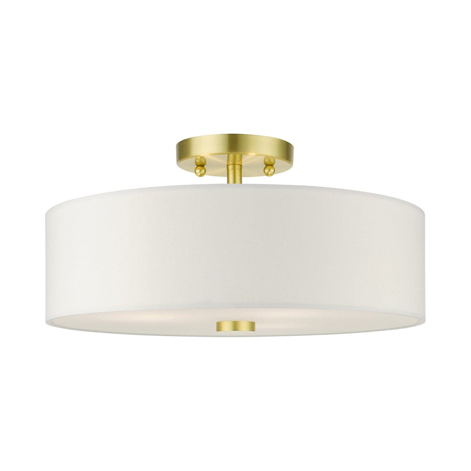 Livex Lighting - 51054-12 - Three Light Semi Flush Mount - Meridian - Satin Brass