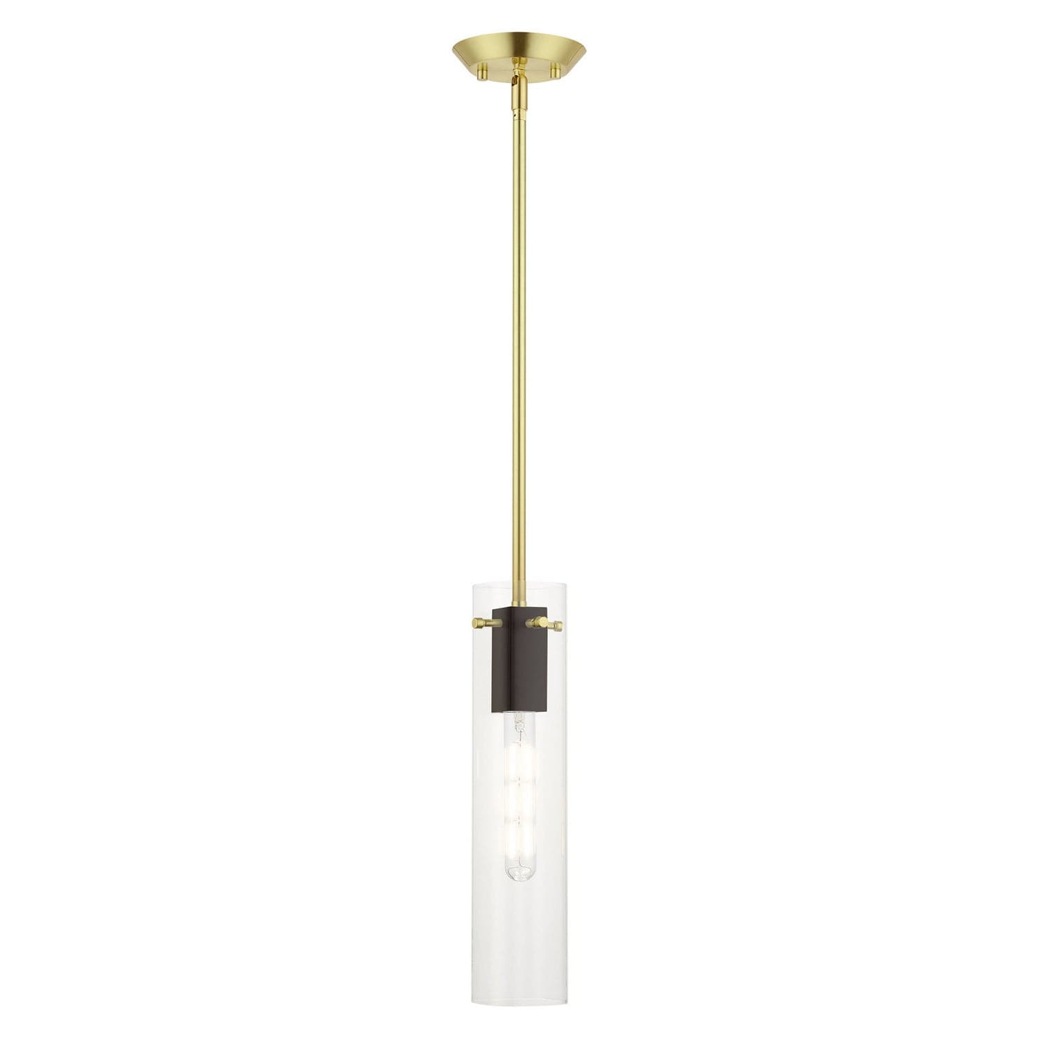 Livex Lighting - 51160-12 - One Light Pendant - Beckett - Satin Brass & Bronze