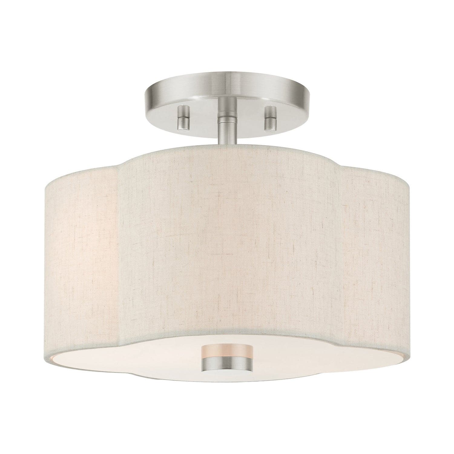 Livex Lighting - 58061-91 - Two Light Semi Flush Mount - Solstice - Brushed Nickel